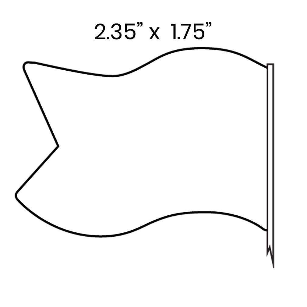6" Bulk Custom Toothpick Flags - Large Wavy Notched - 2.35" x 1.75" 6