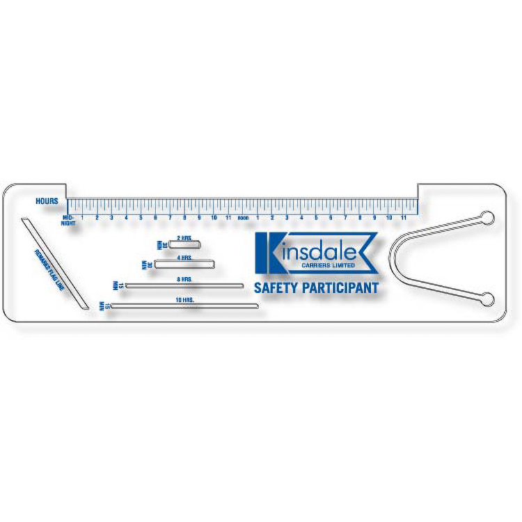 .040 Clear Plastic Logbook Ruler, Stock Shape LBR12 (2.25"x8.125"), Spot Colour