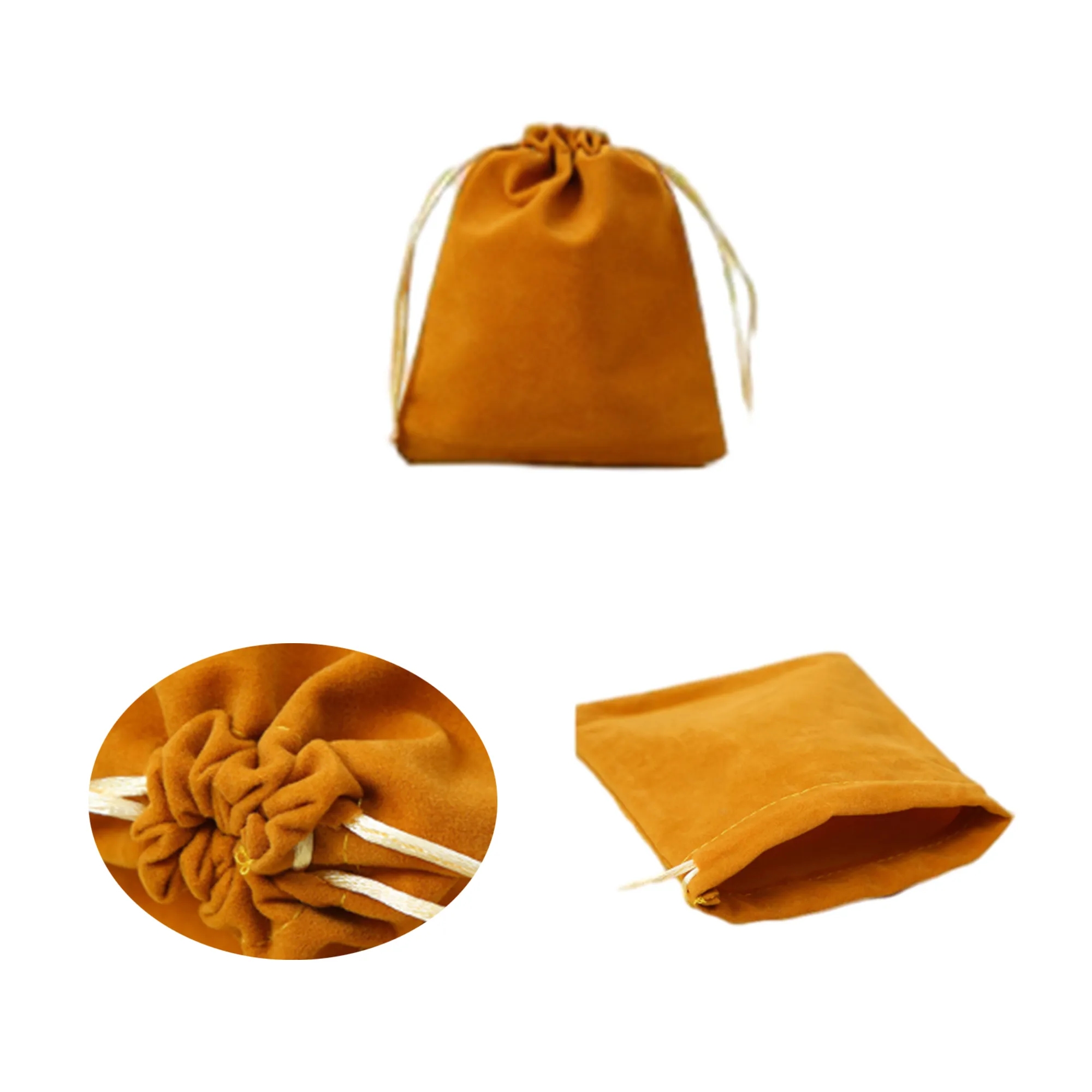 L5.9"Xw7.9" Pile Coating Jewelry Drawstring Bags 2