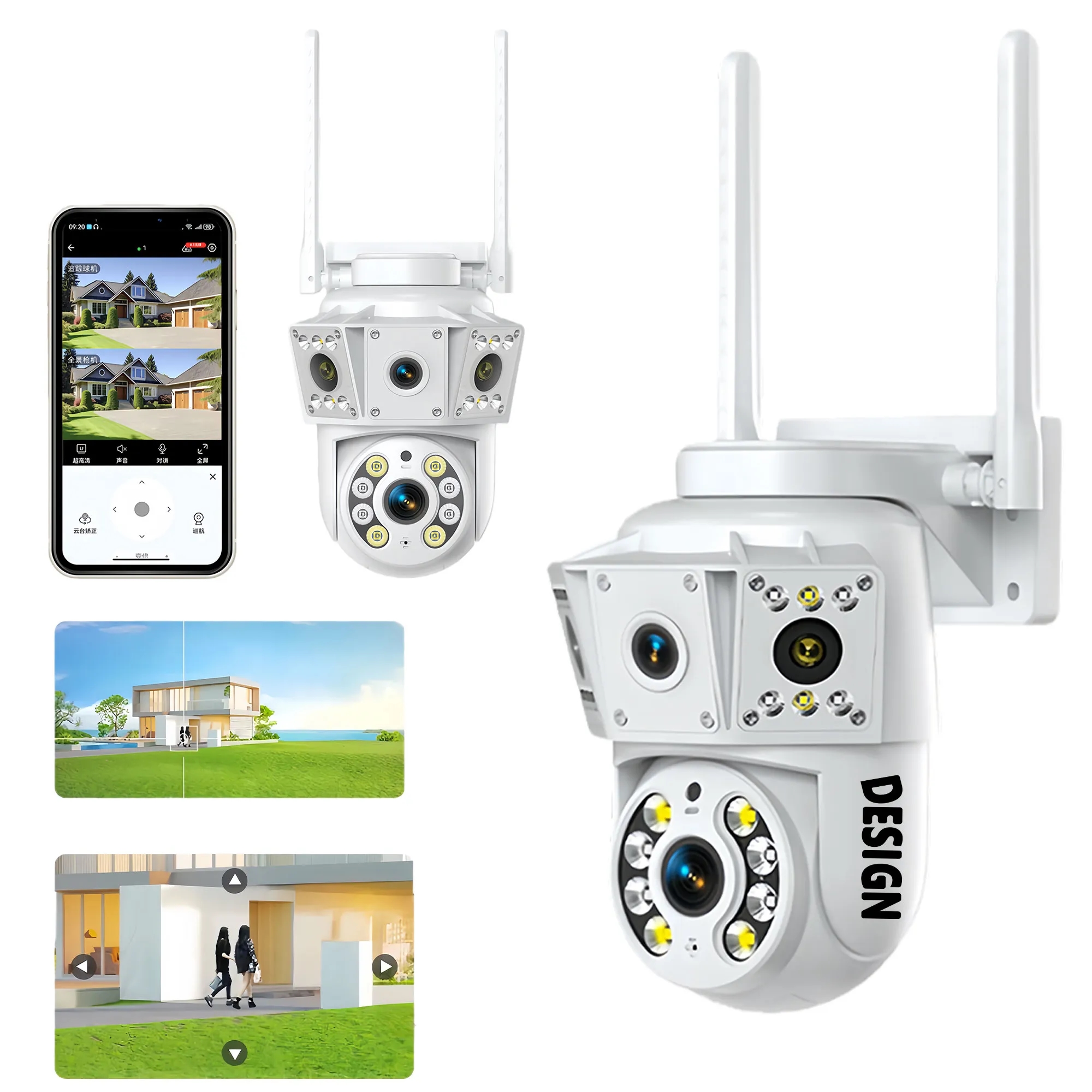 K30 Dual Lens WiFi Security Camera Full Color Night Vision