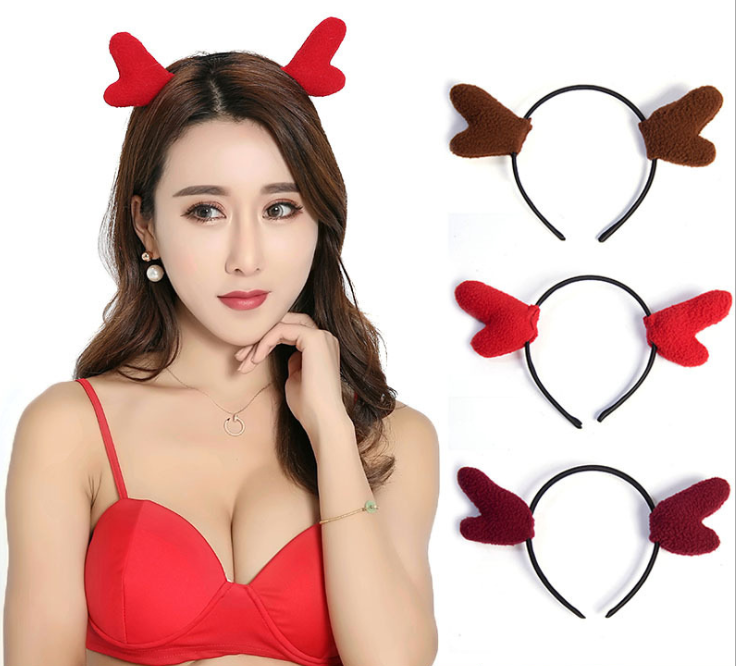 Christmas Plush Antlers Headband 2