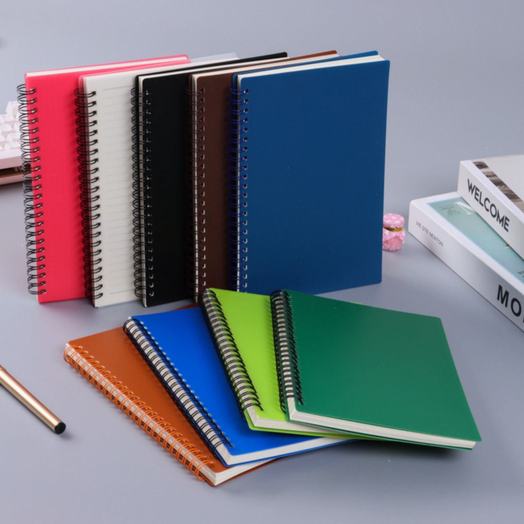 Spiral Notebook Plastic Hardcover College Ruled A5 Journals 7