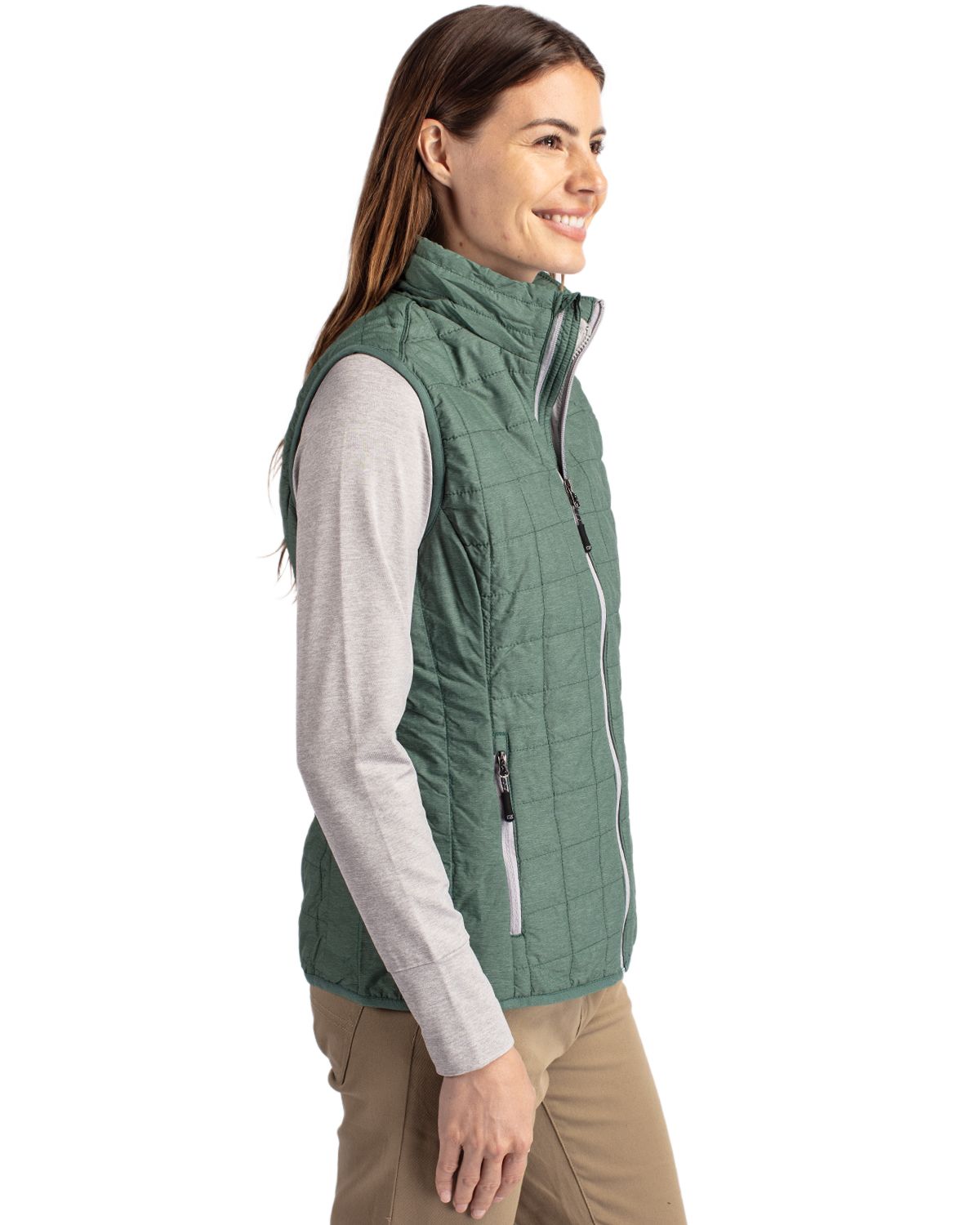Cutter & Buck Rainier Recycled Insulated Puffer Womens Full Zip Vest 80