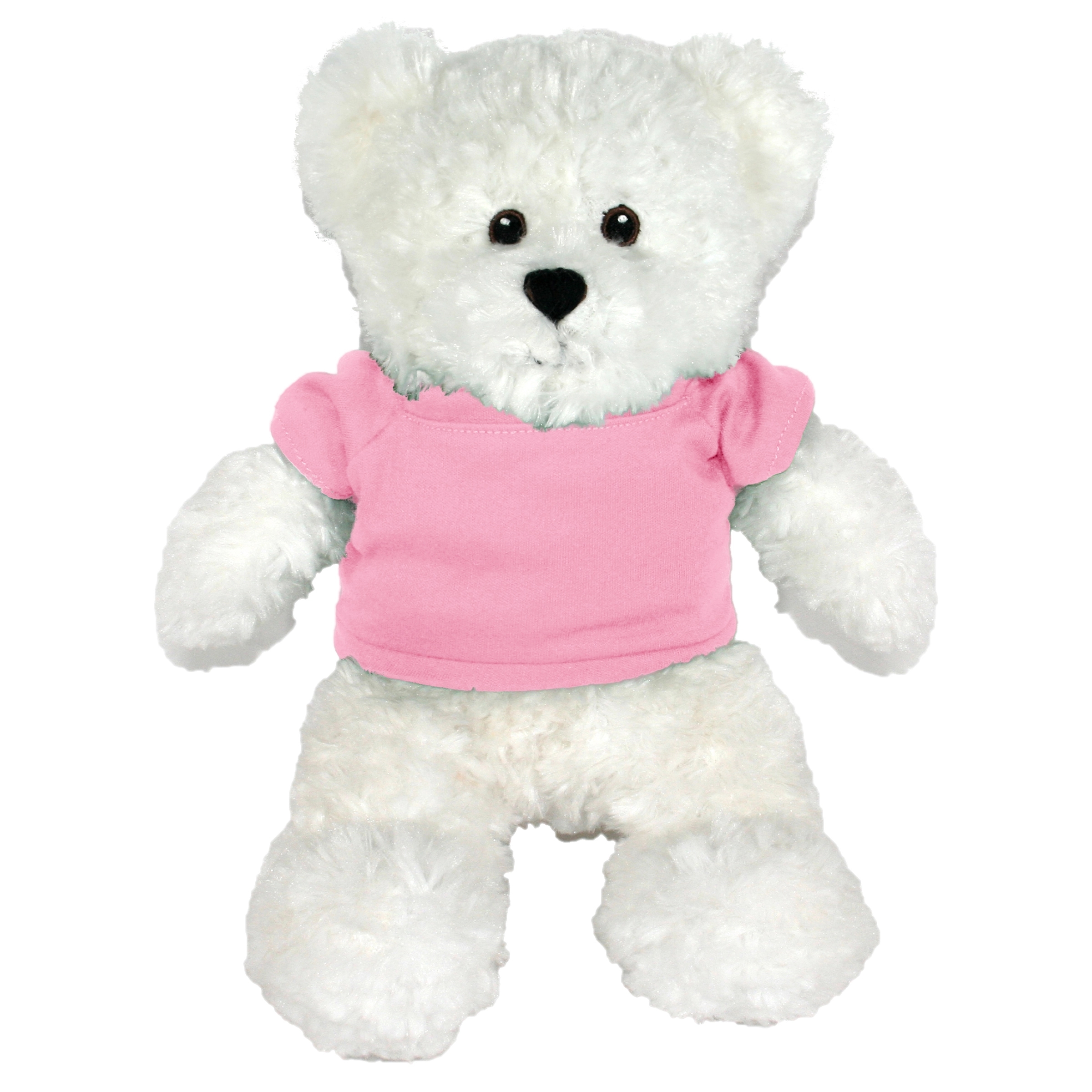 12" White Bear with Embroidered Eyes 20