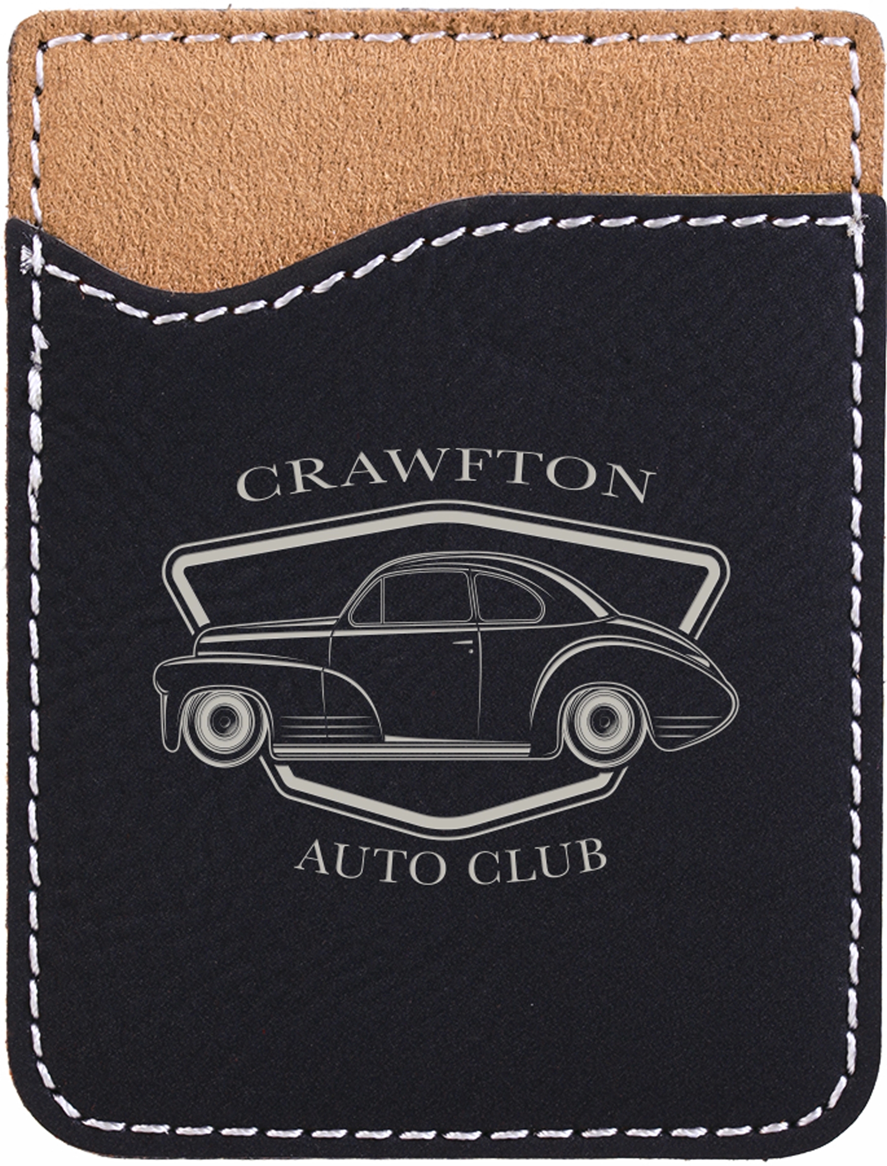 Light Brown Laserable Leatherette Phone Wallet 4
