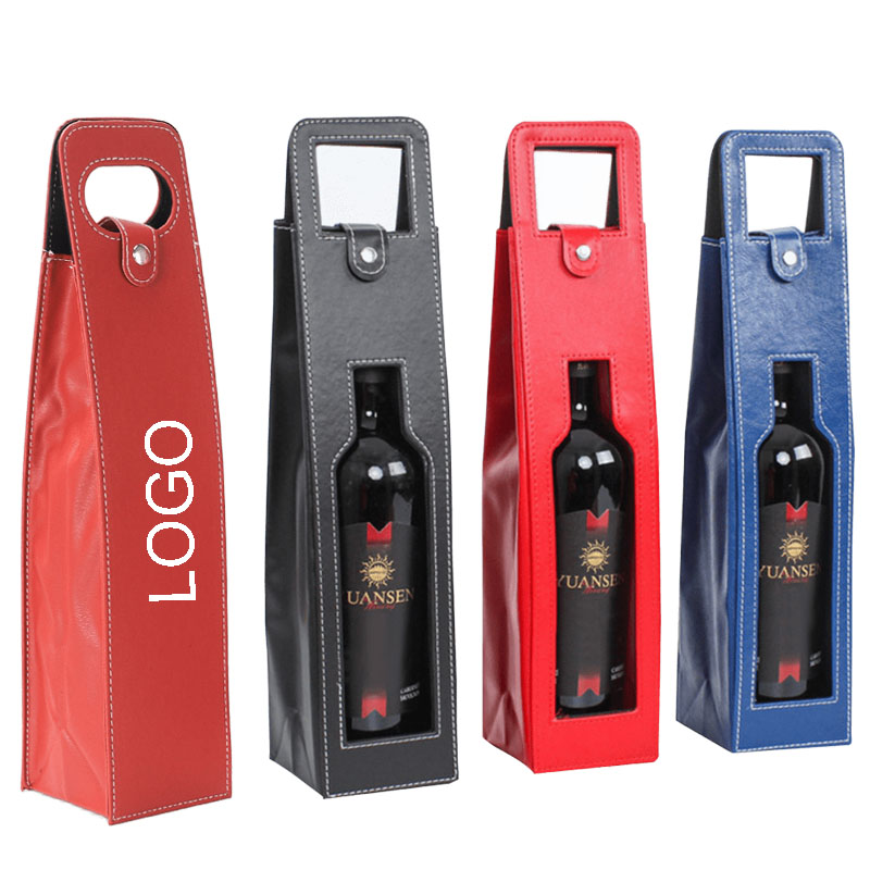 Single Vegan Leather Wine Bag 2