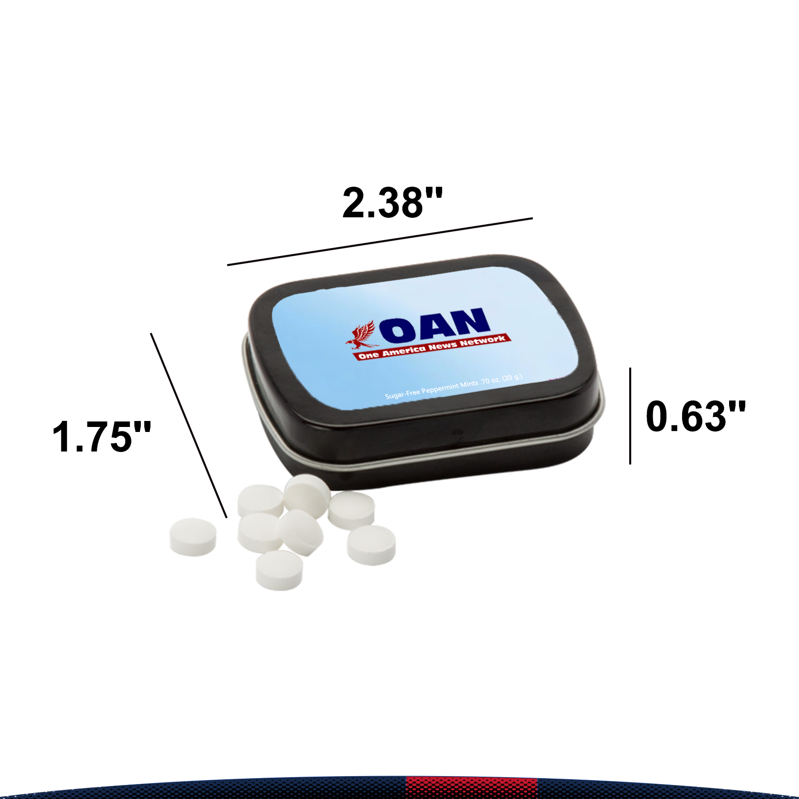 Leanid Small Rectangular Hinged Tin Sugar Free Mints 2