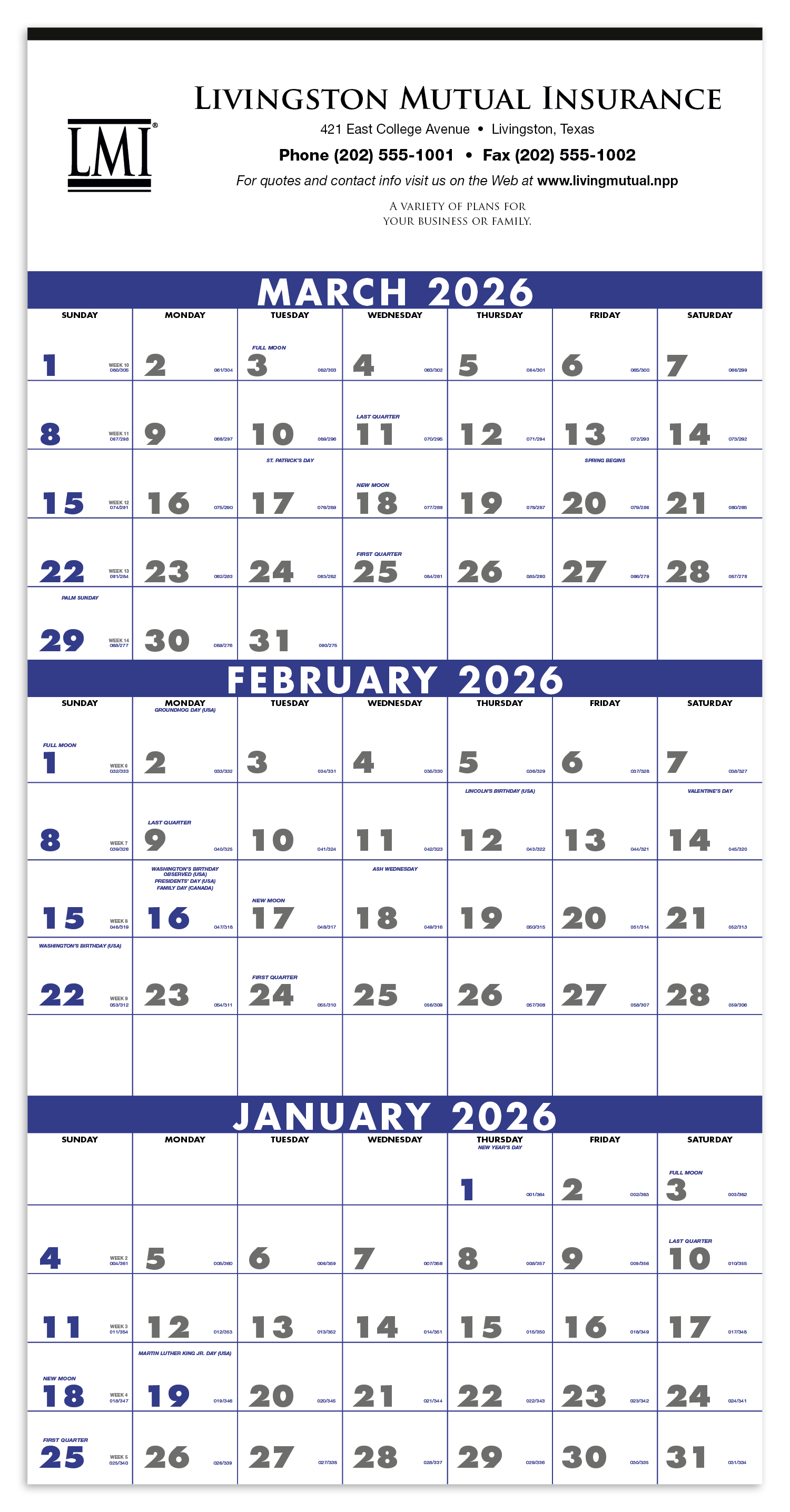 Triumph® Calendars 3-Month Planner (4-Sheet) 3