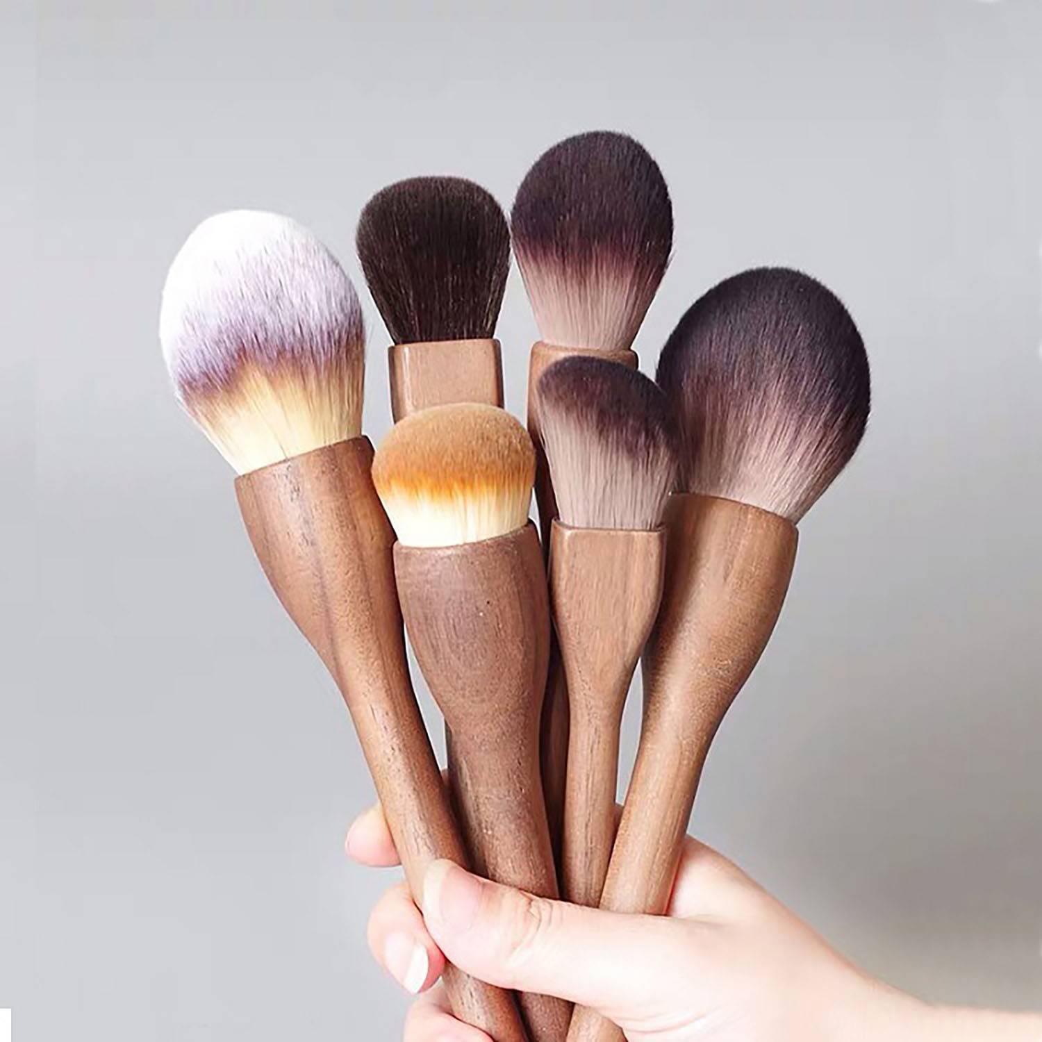 Wood Makeup Brush Set 4