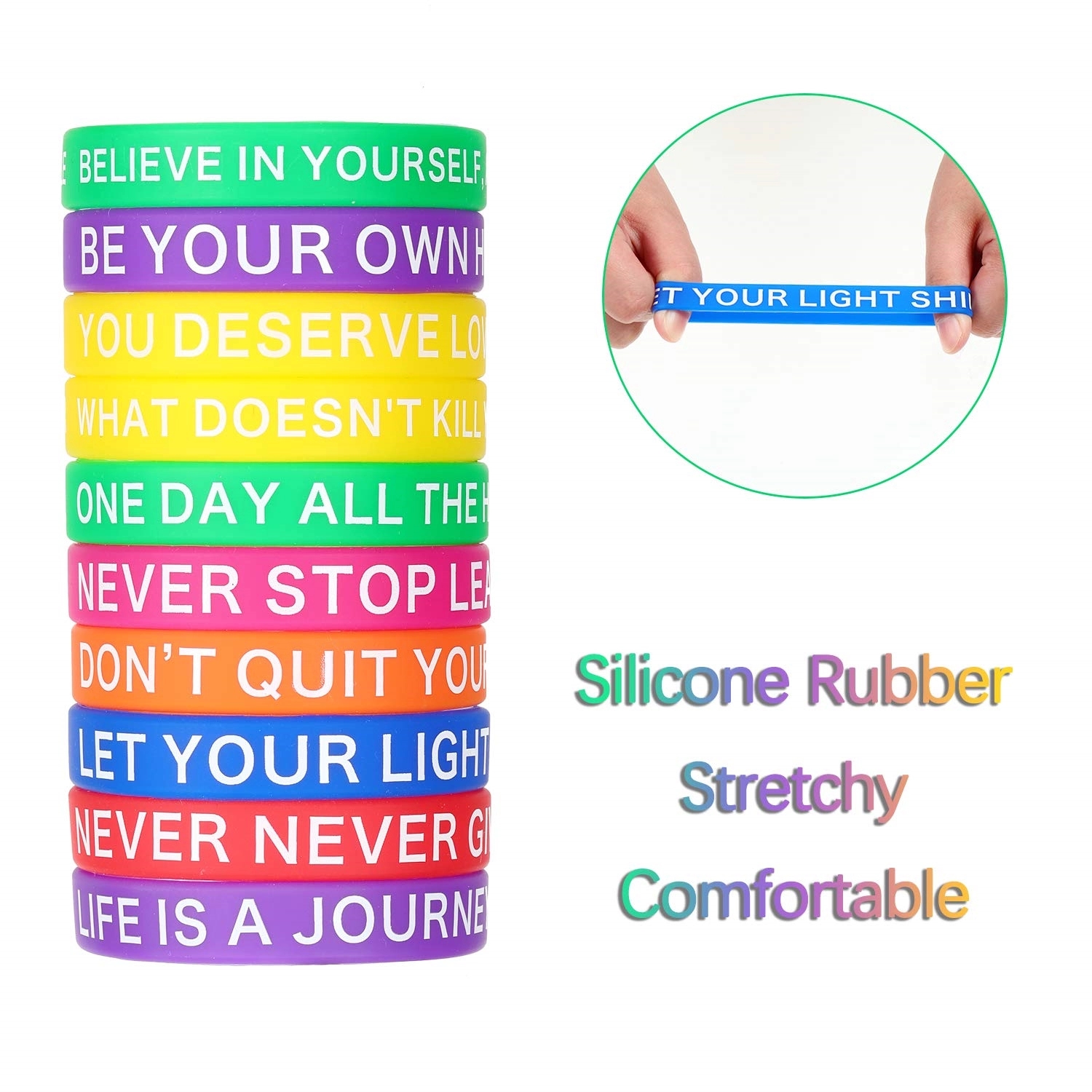 Debossed silicone bracelet 12