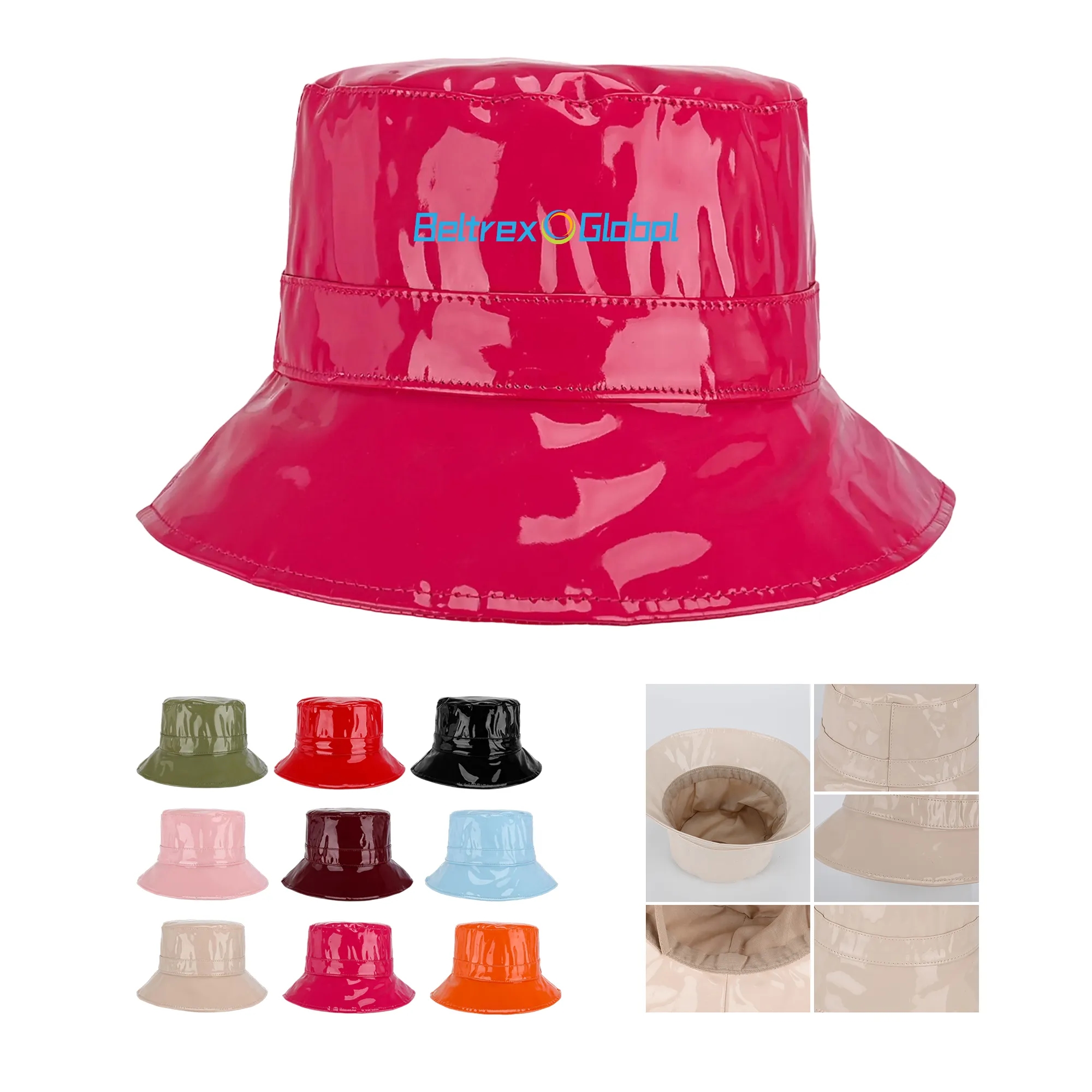 PU Leather Bucket Hat with Wide Brim Sun Coverage 3