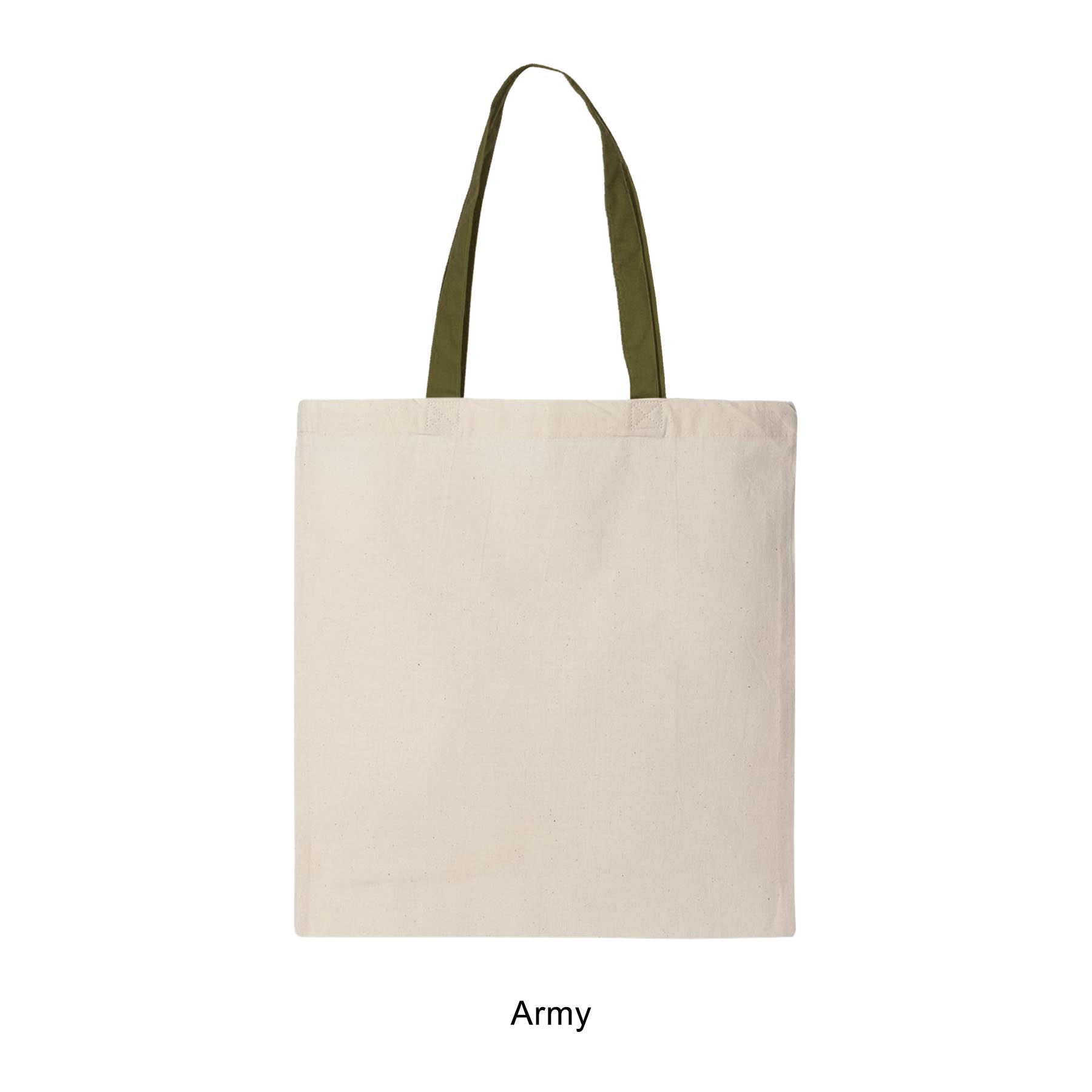 6 oz. 100% Cotton Canvas Tote Bag with Color Handle 17