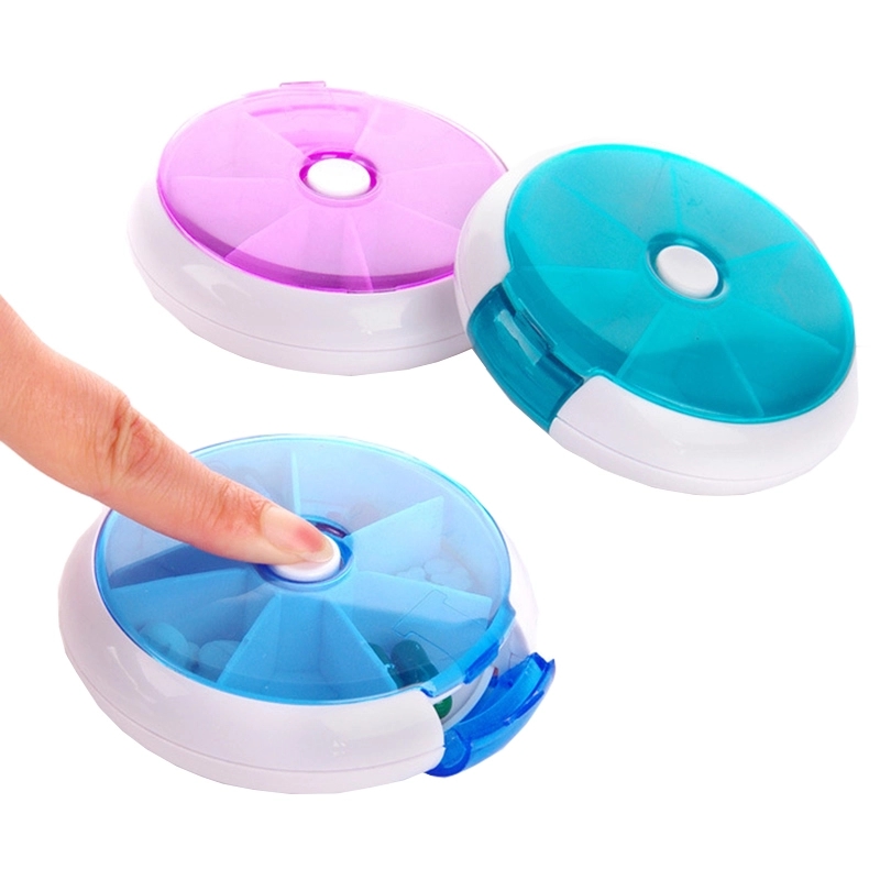 Portable 7 Days Round Twist Pill Box 5