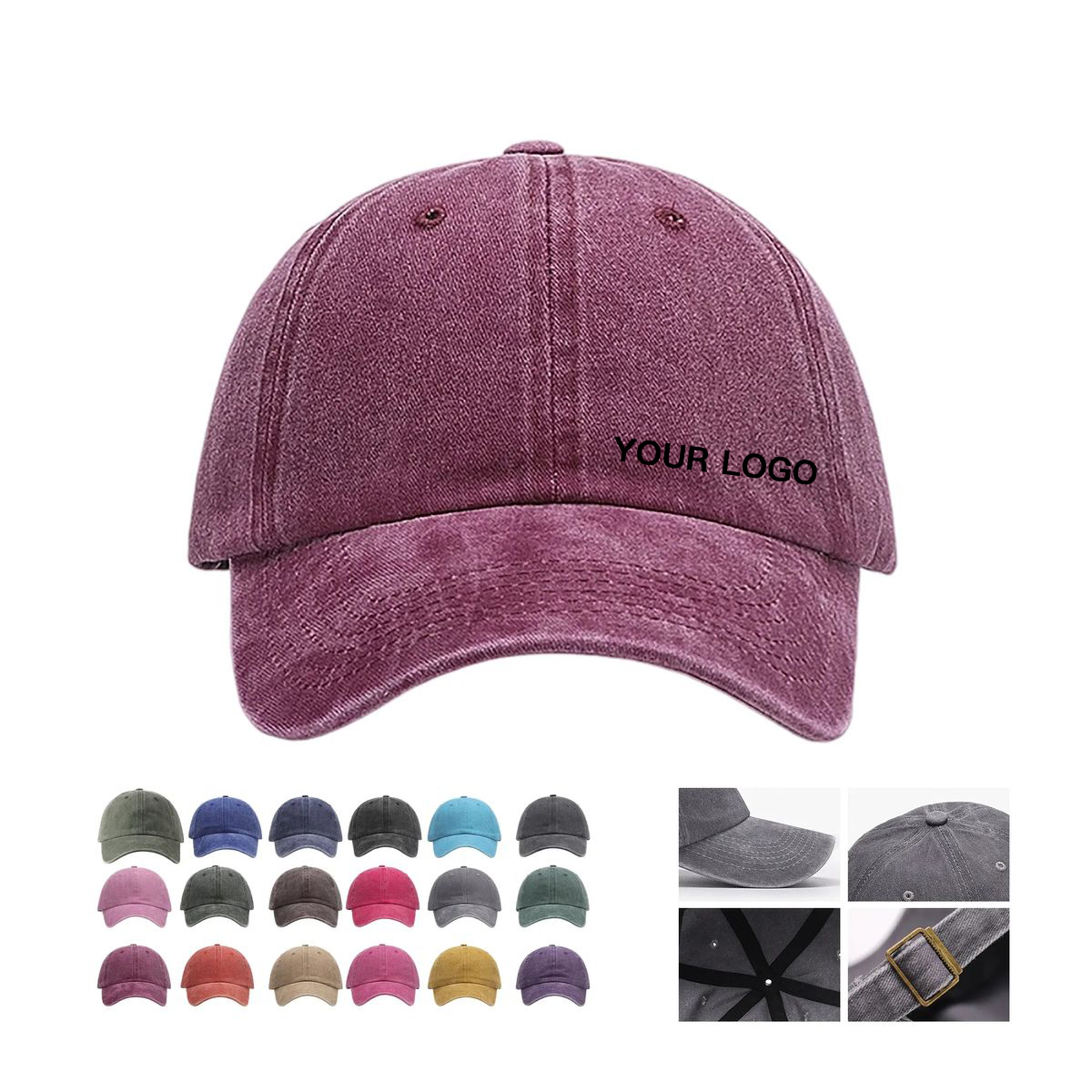 Casual Cotton Baseball Cap with Adjustable Metal Buckle 1
