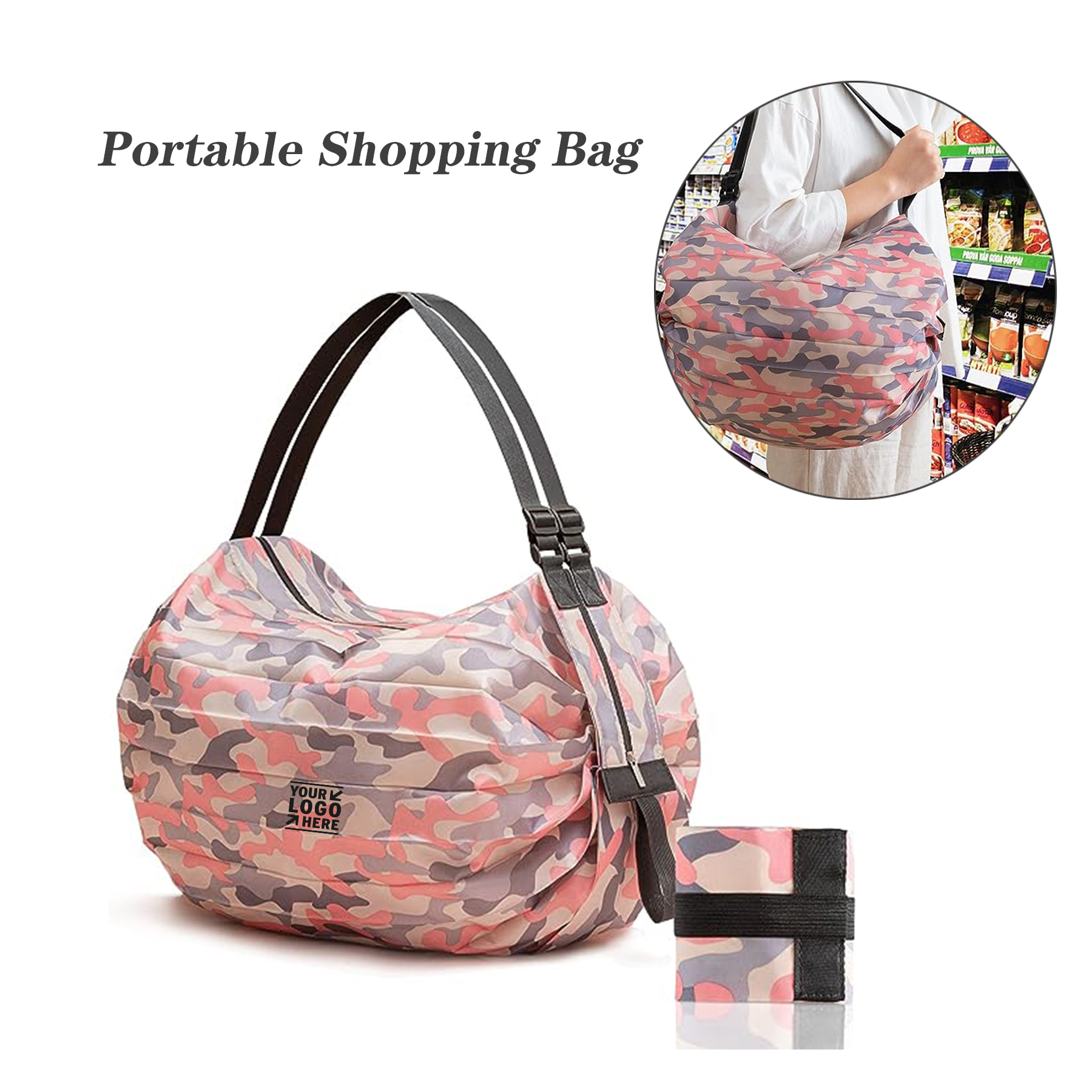 Large Capacity Portable Shopping Foldable Reusable Grocery Bag 2