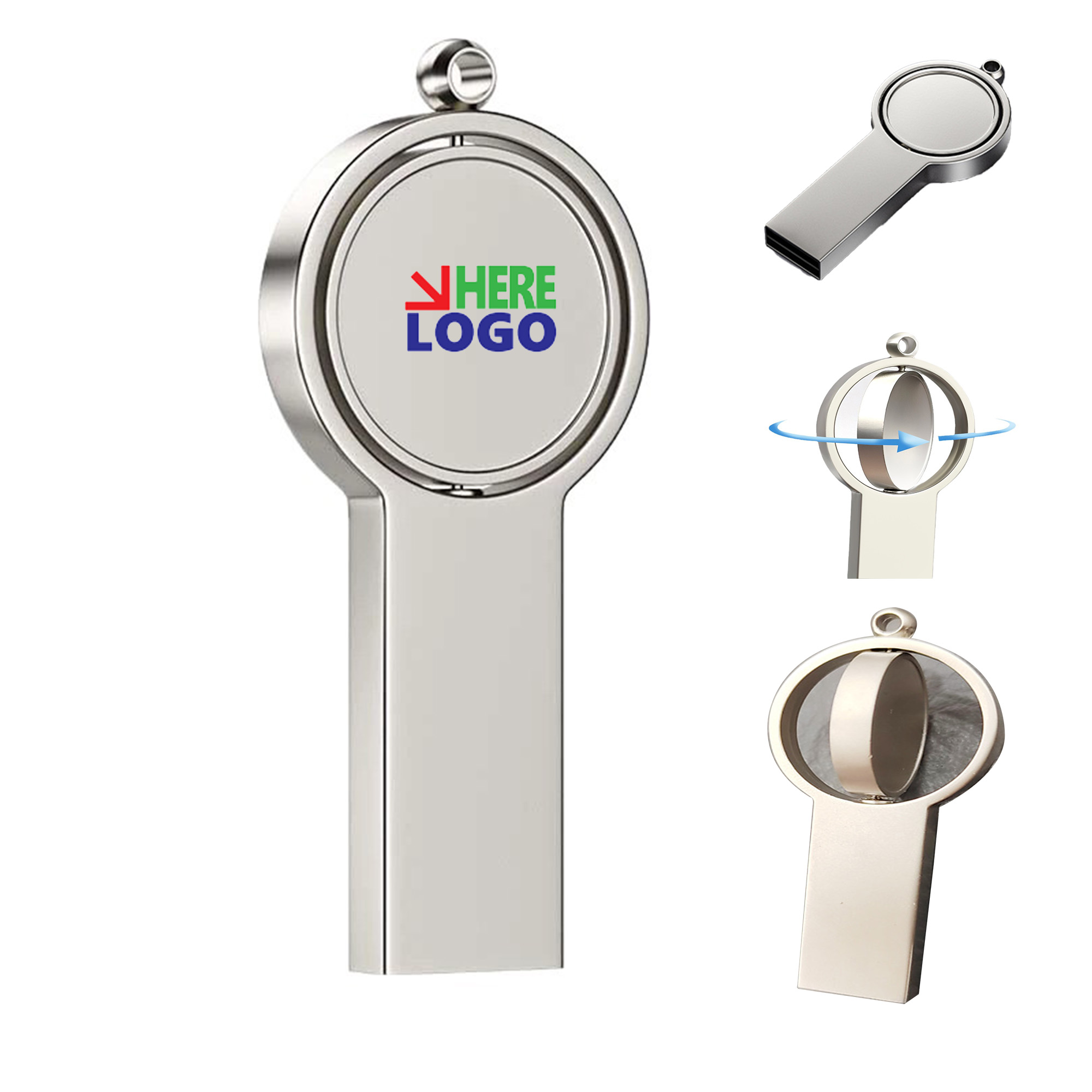 16GB Dual Sided Spinning Disk Metal USB Flash Drive 2