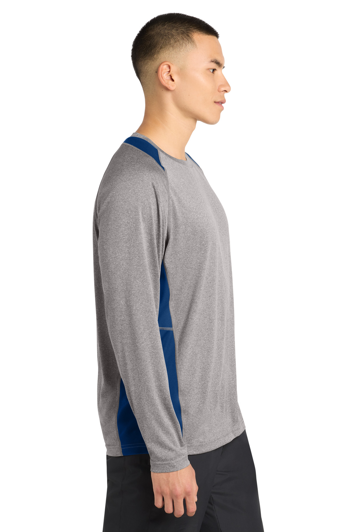 Sport-Tek Long Sleeve Heather Colorblock Contender Tee. ST361LS 57