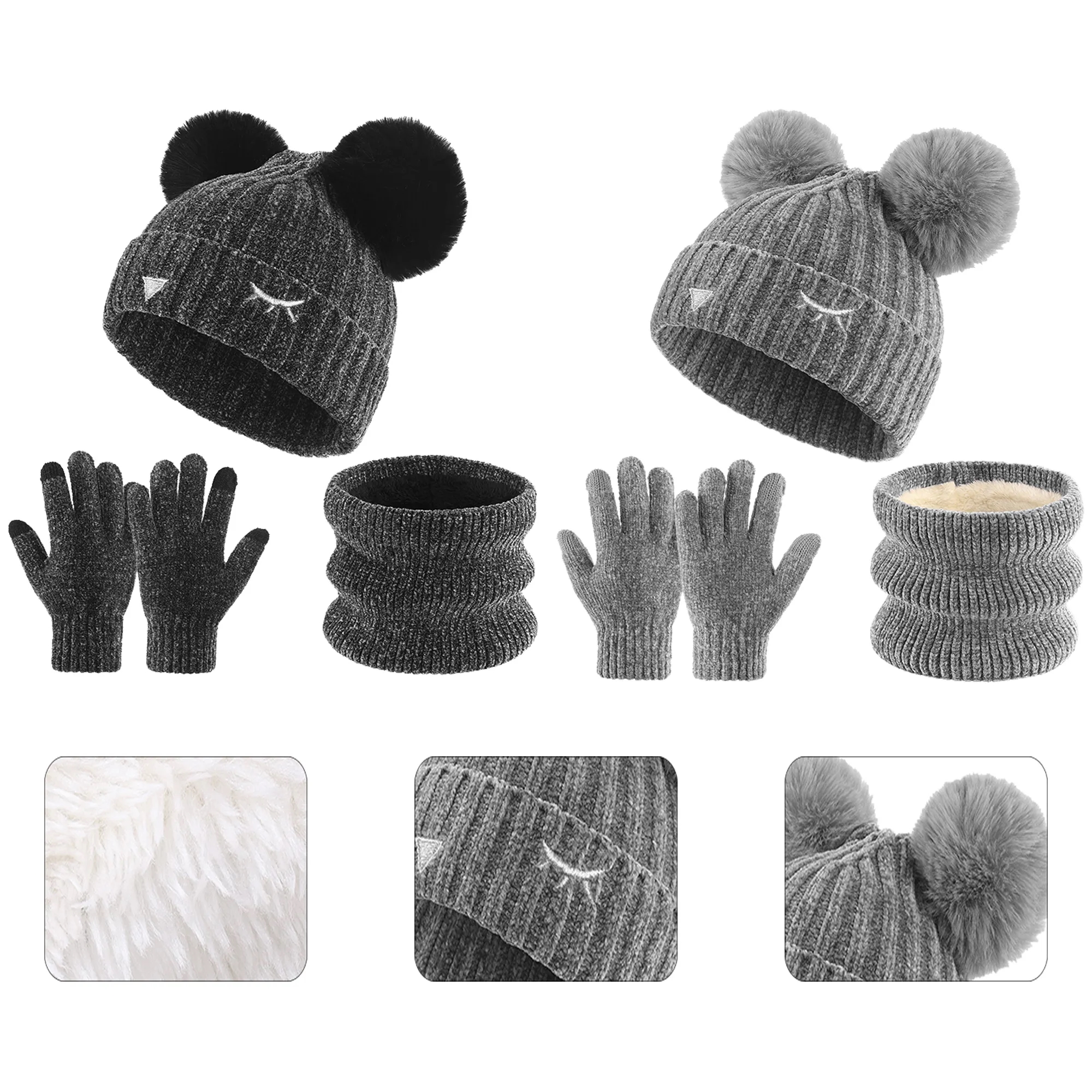 3-in-1 Children's Winter Gloves, Hat And Scarf Set
