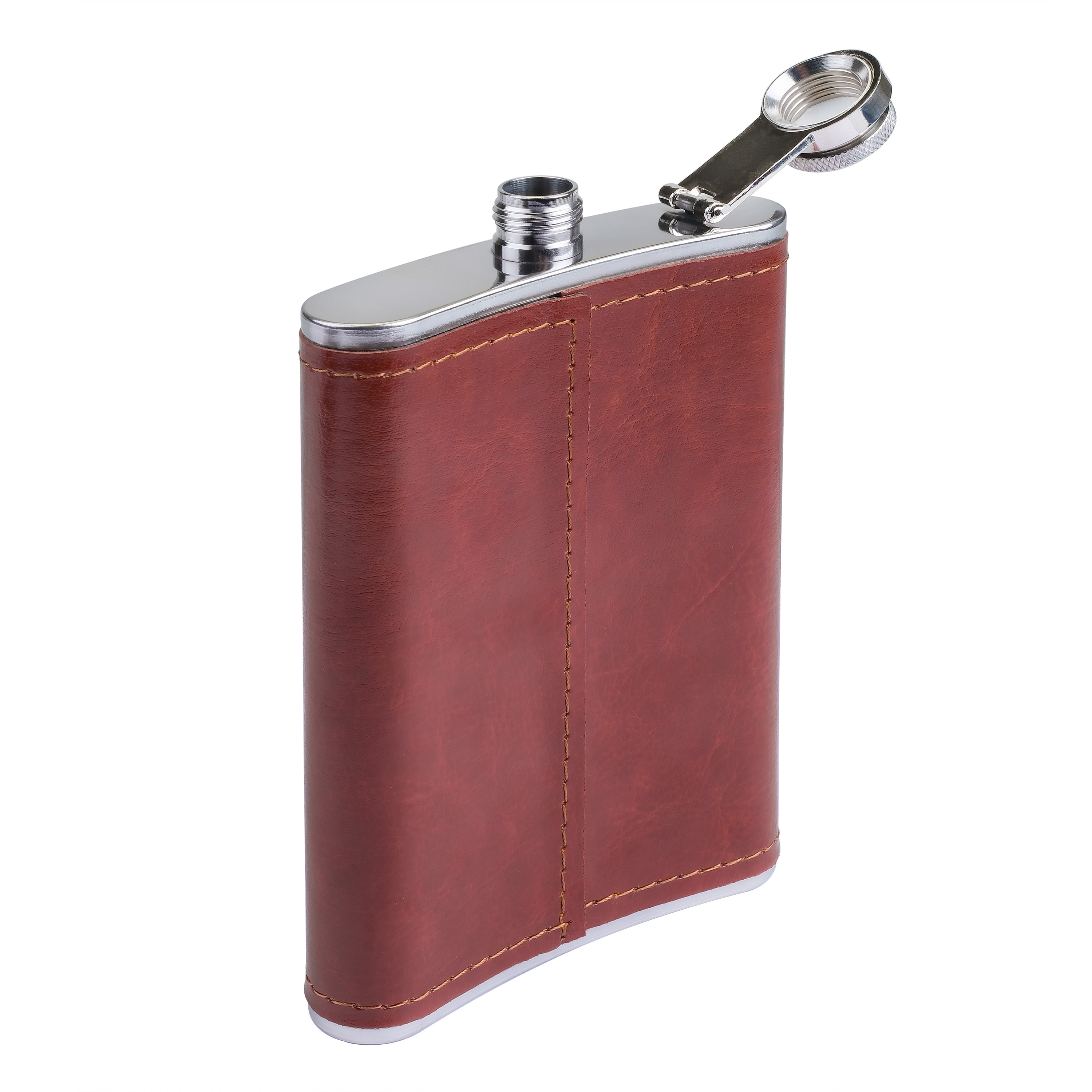 8 Oz. Leatherette Wrapped Flask, custom water bottle with logo imprint 10
