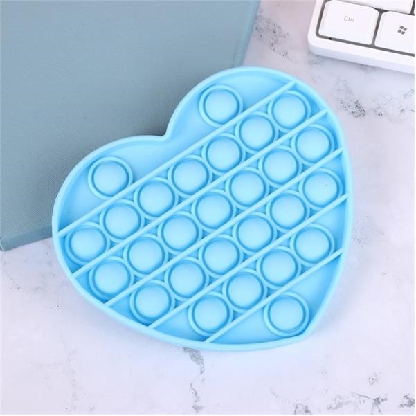 Solid Color Heart Shape Push Bubble Sensory Pop Popper Fidge 5