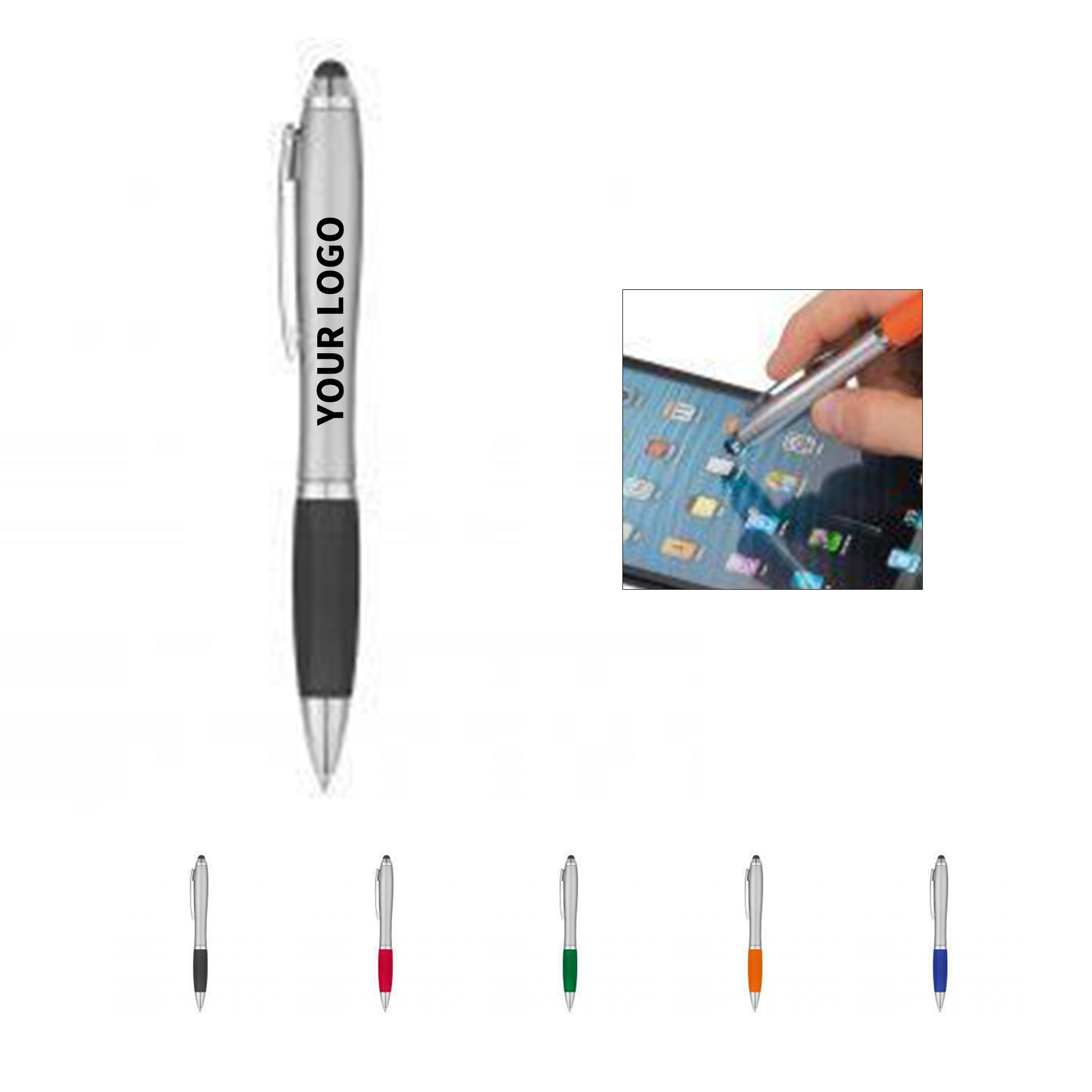 Plastic Retractable Writing Tool With Soft Grip And Touch Tip 2