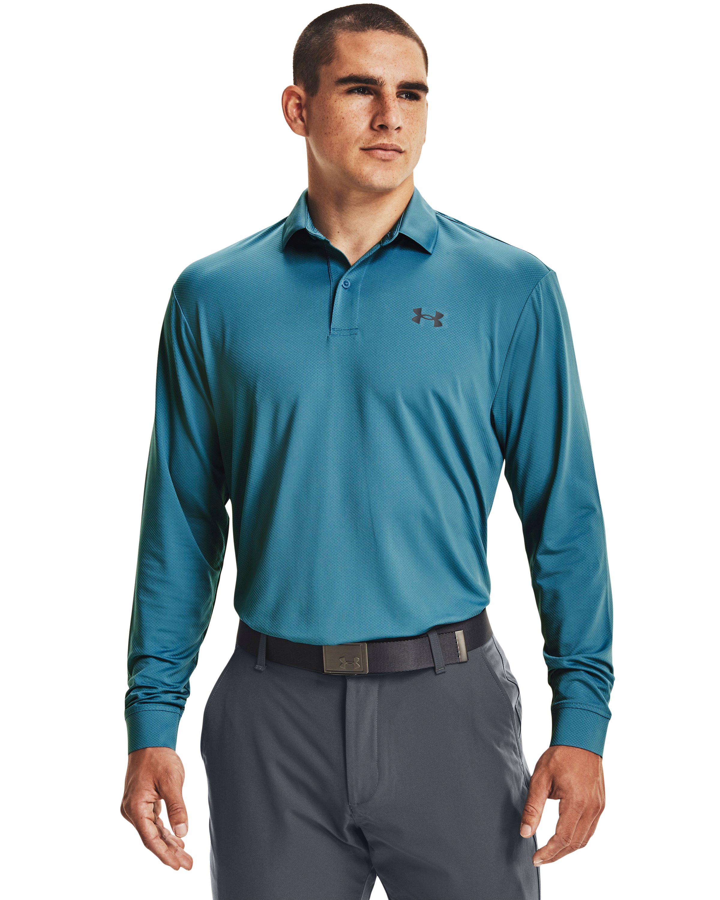 UA Performance Textured Men's Long Sleeve Polo 3