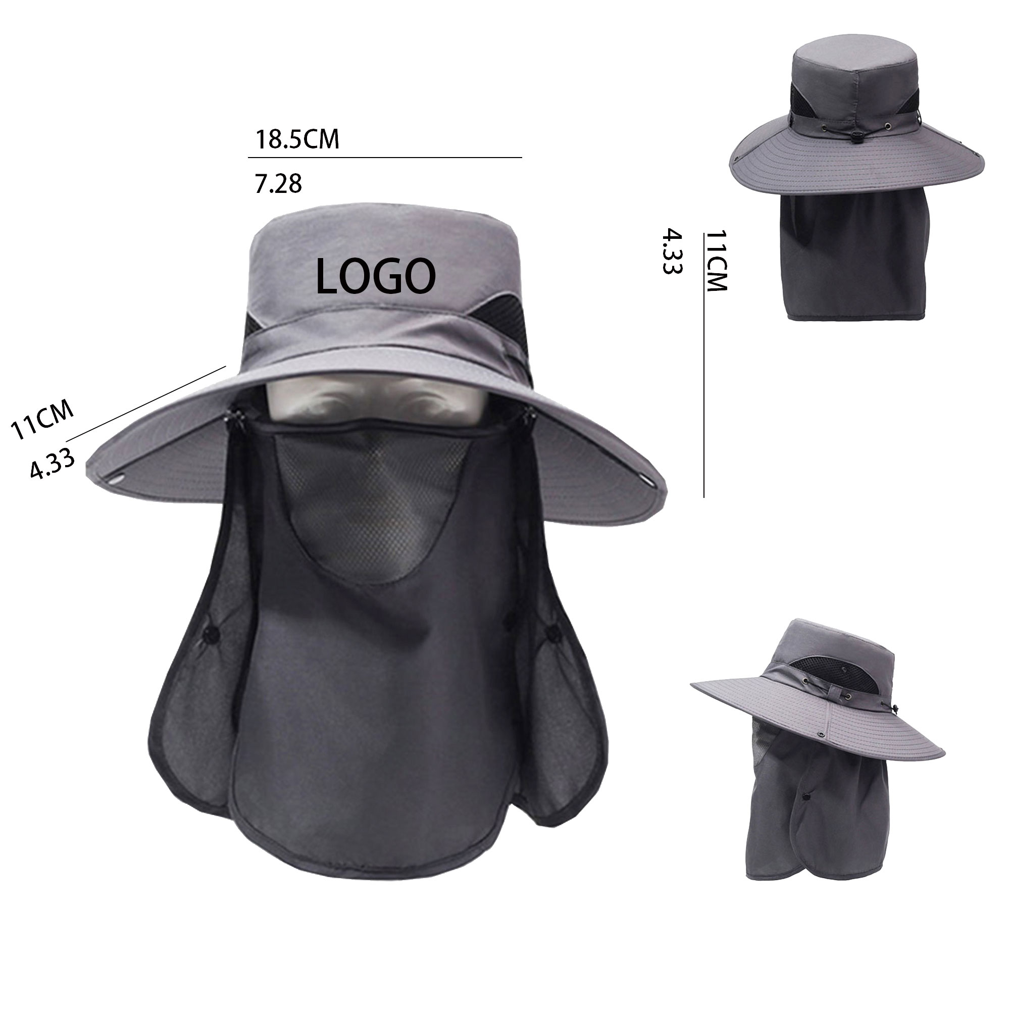 Outdoor Hat with Removable Sun Protection Face Shield 3
