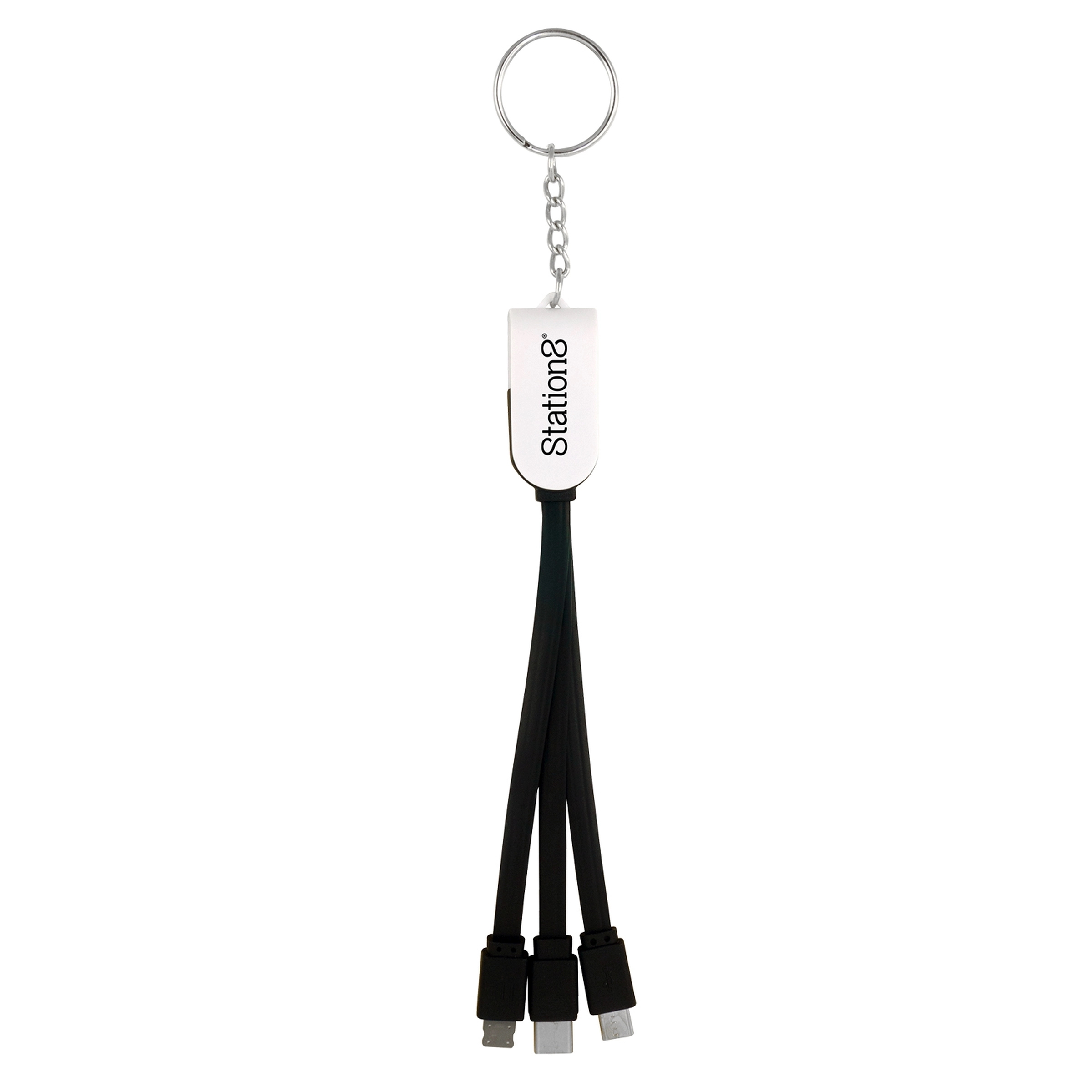 Swivel 3-In-1 Keychain Cable With Type C USB 9