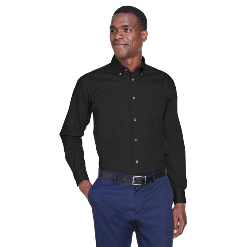 Harriton Men's Tall Easy Blend™ Long-Sleeve Twill Shirt With Stain-Release 19