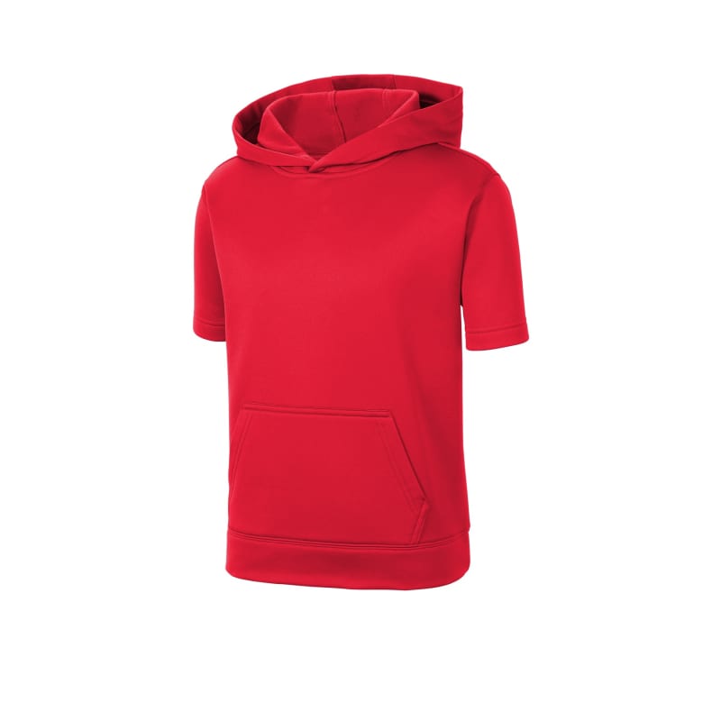 Sport-Tek Youth Sport-Wick Fleece Short Sleeve Hooded Pullover. 25