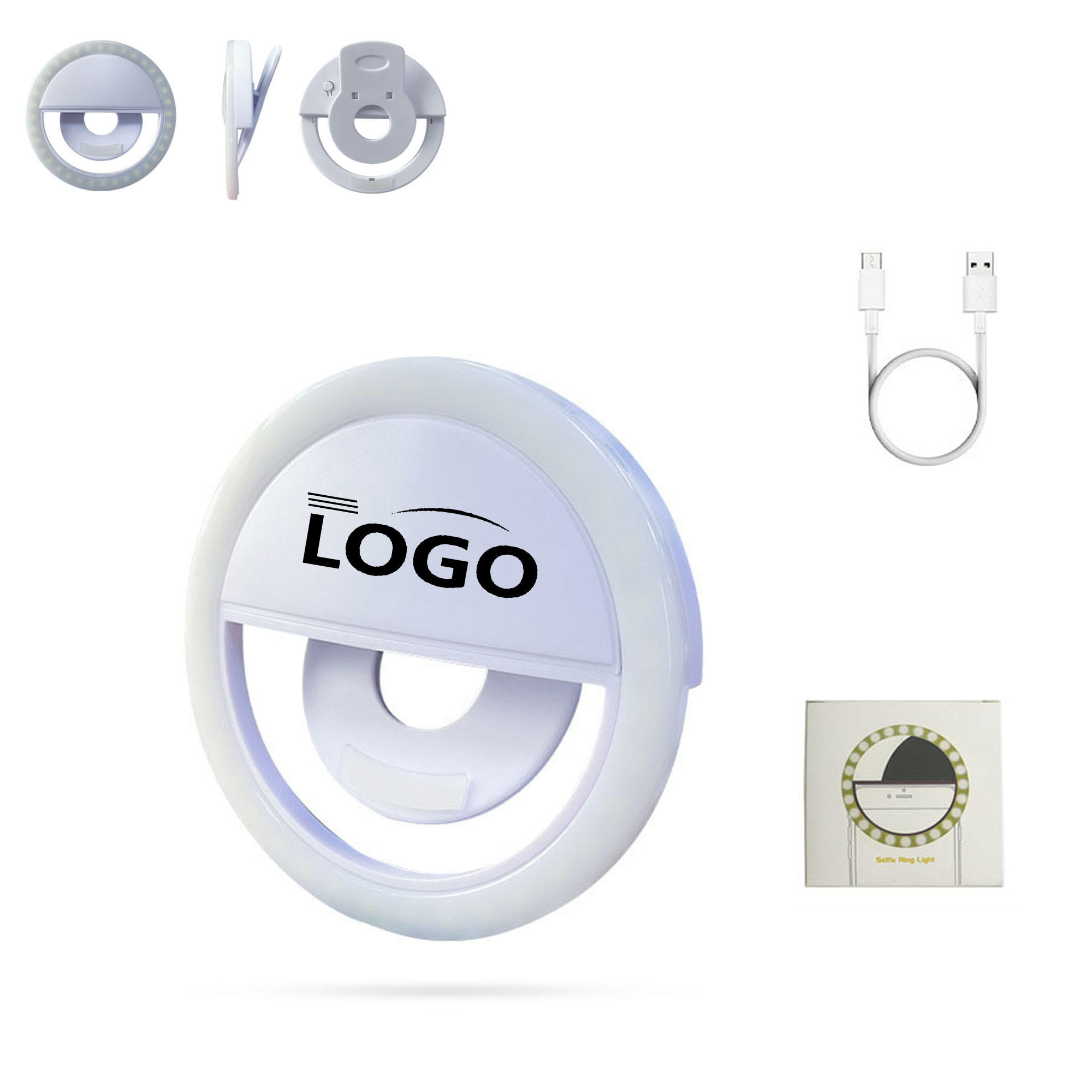 Selfie Round Led Ring Fill Light Recharging W/ Clip 4
