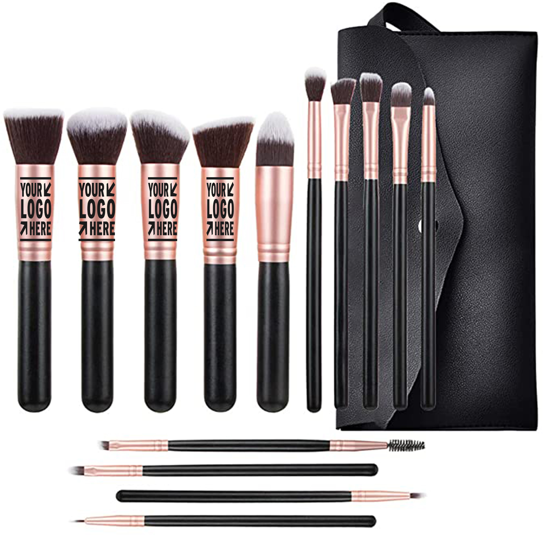 14 Piece Rose Gold Makeup Brush Set