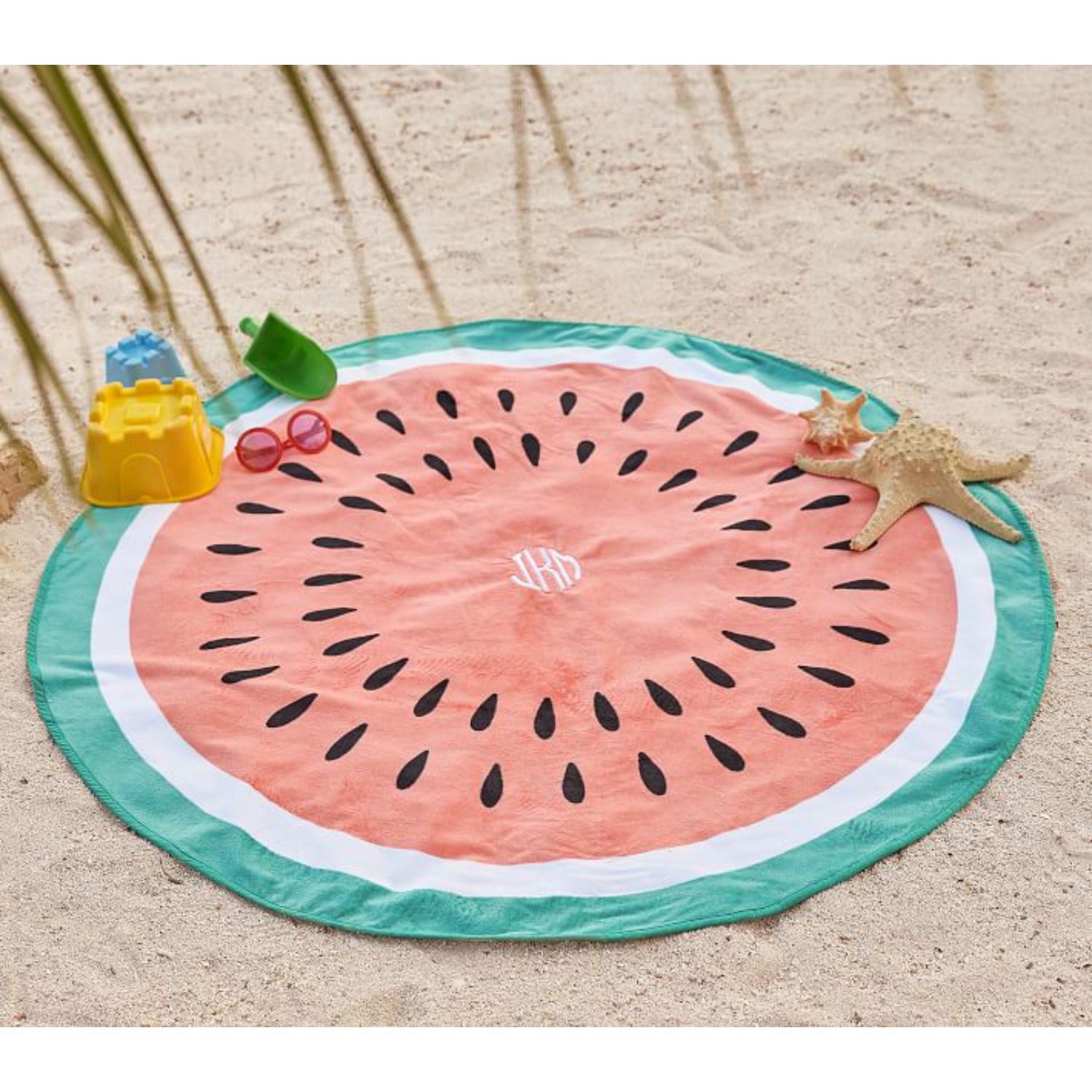 60" Diameter Round Sublimated Plush Microfiber Beach Towel 3