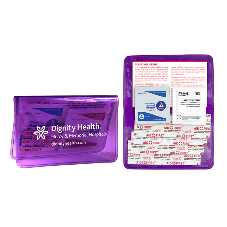 "HEAL-ON-THE-GO L" 10 Piece Economy First Aid Kit in Colorful Vinyl Pouch 31