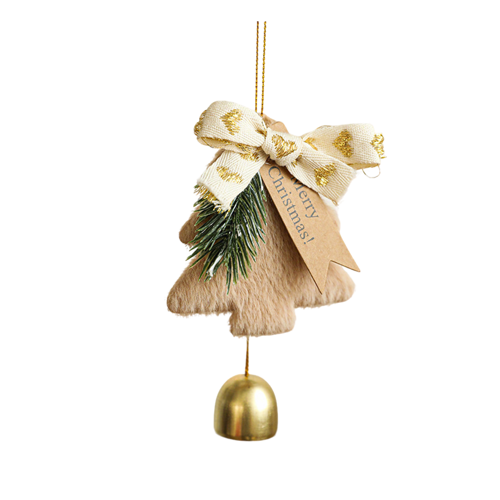 Holiday Tree Hanging Bell Ornament 3.4" Length X 2.4" Width 2
