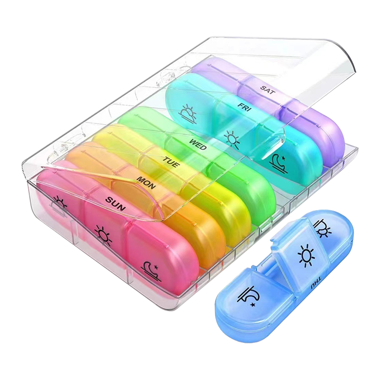 Clear/Rainbow Travel Pill Container 2