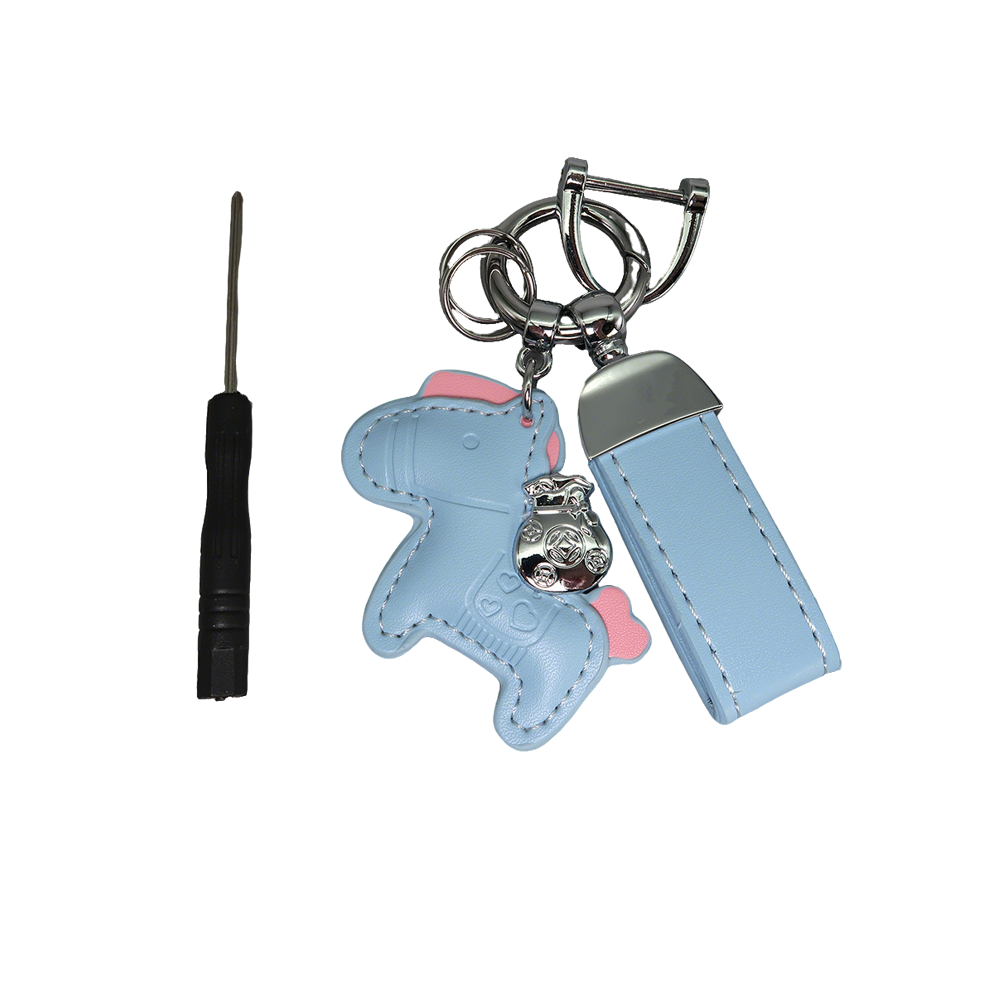 Polyurethane Pony Figure Key Ring With Strap 6.7" Length 32