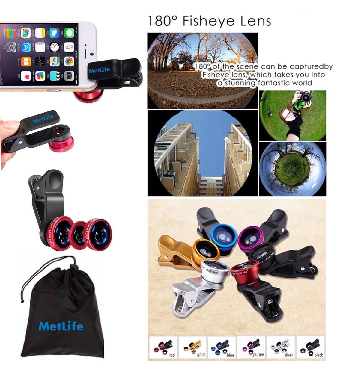iBank ® Universal Clip-on 3 in 1 Fisheye Wide Angle Camera Lens 2