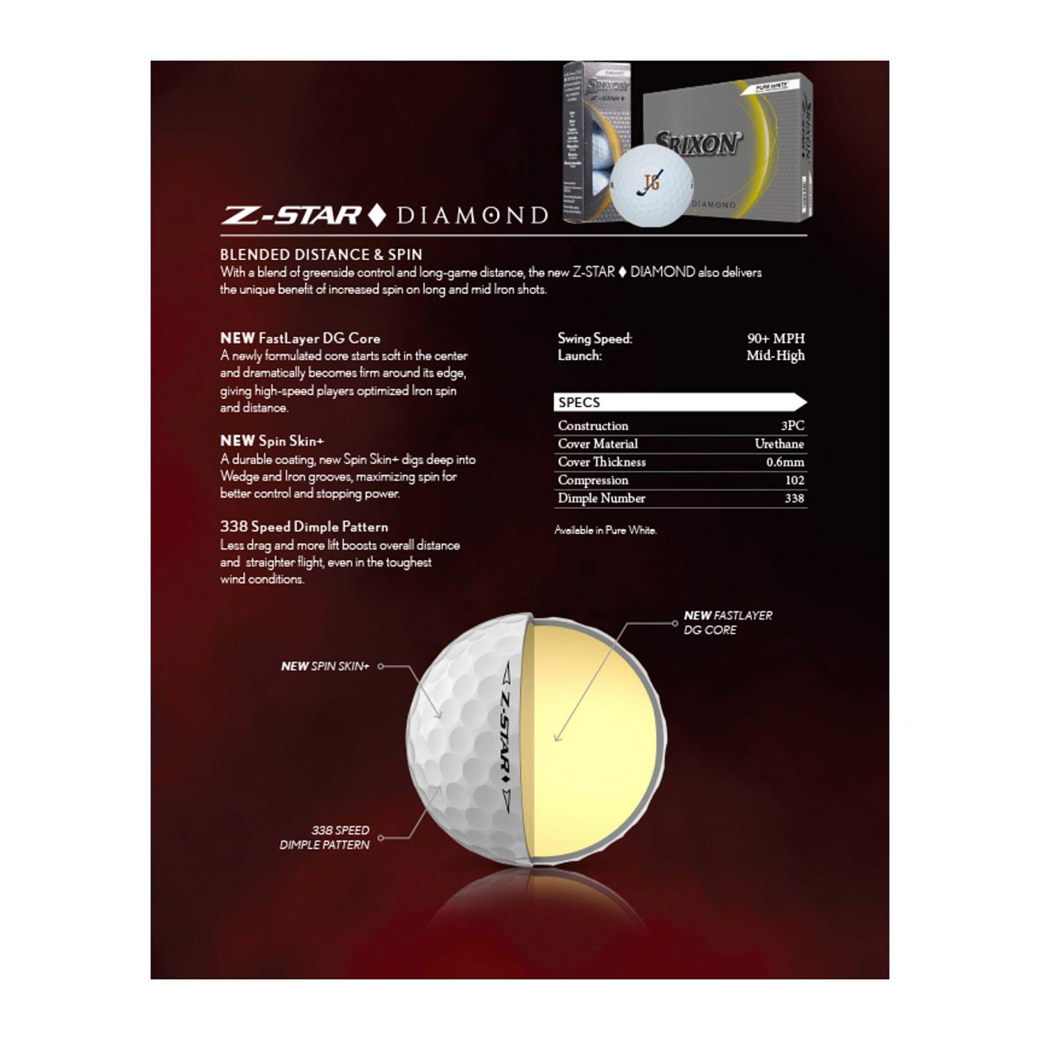 Srixon® 3 Pack Z-STAR DIAMOND Golf Balls 2