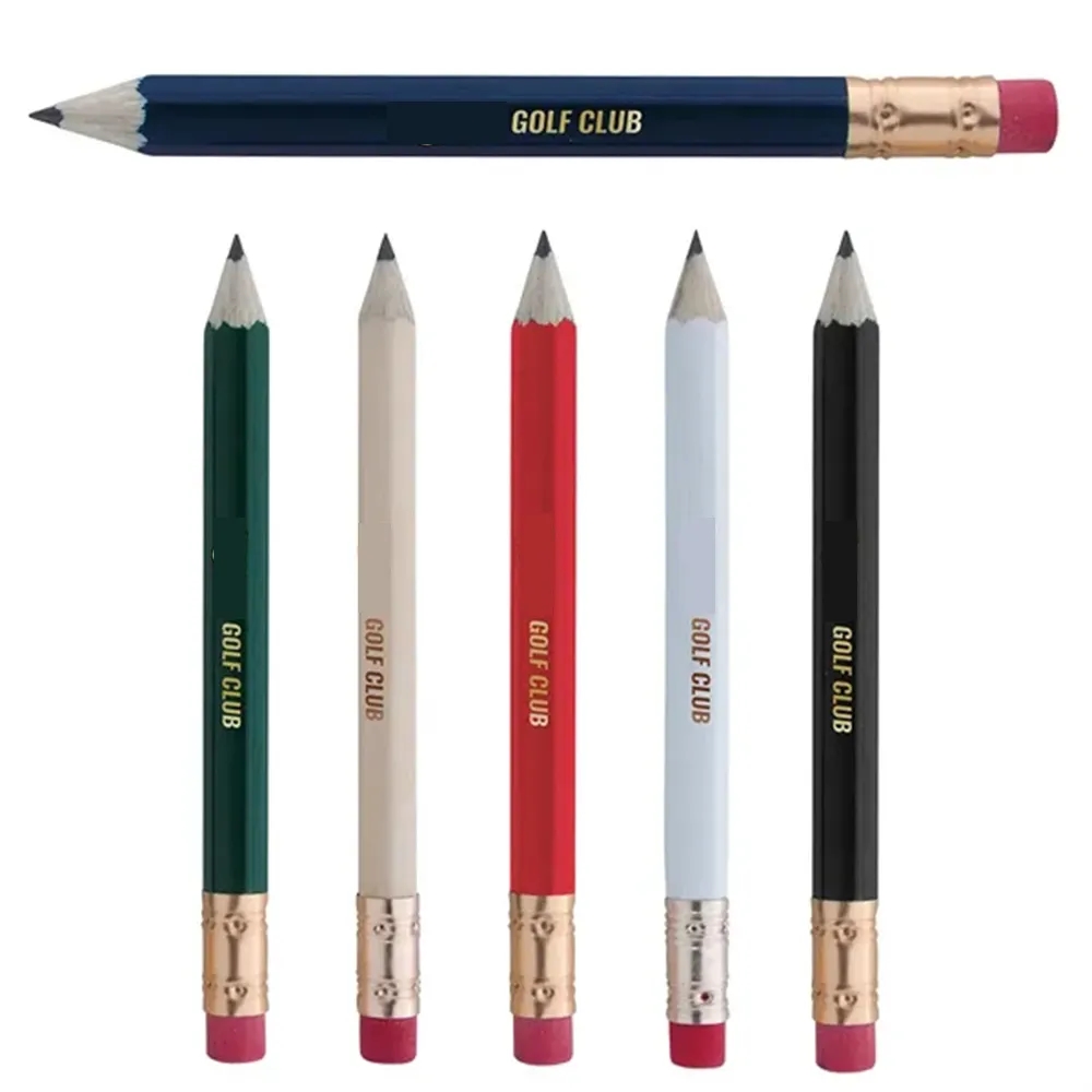 Hex Wooden Golf Pencil with Eraser 4