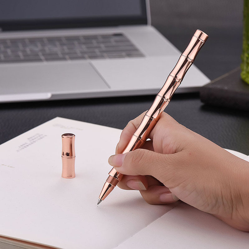 Bamboo Joint Design Metal Signature Pen 10