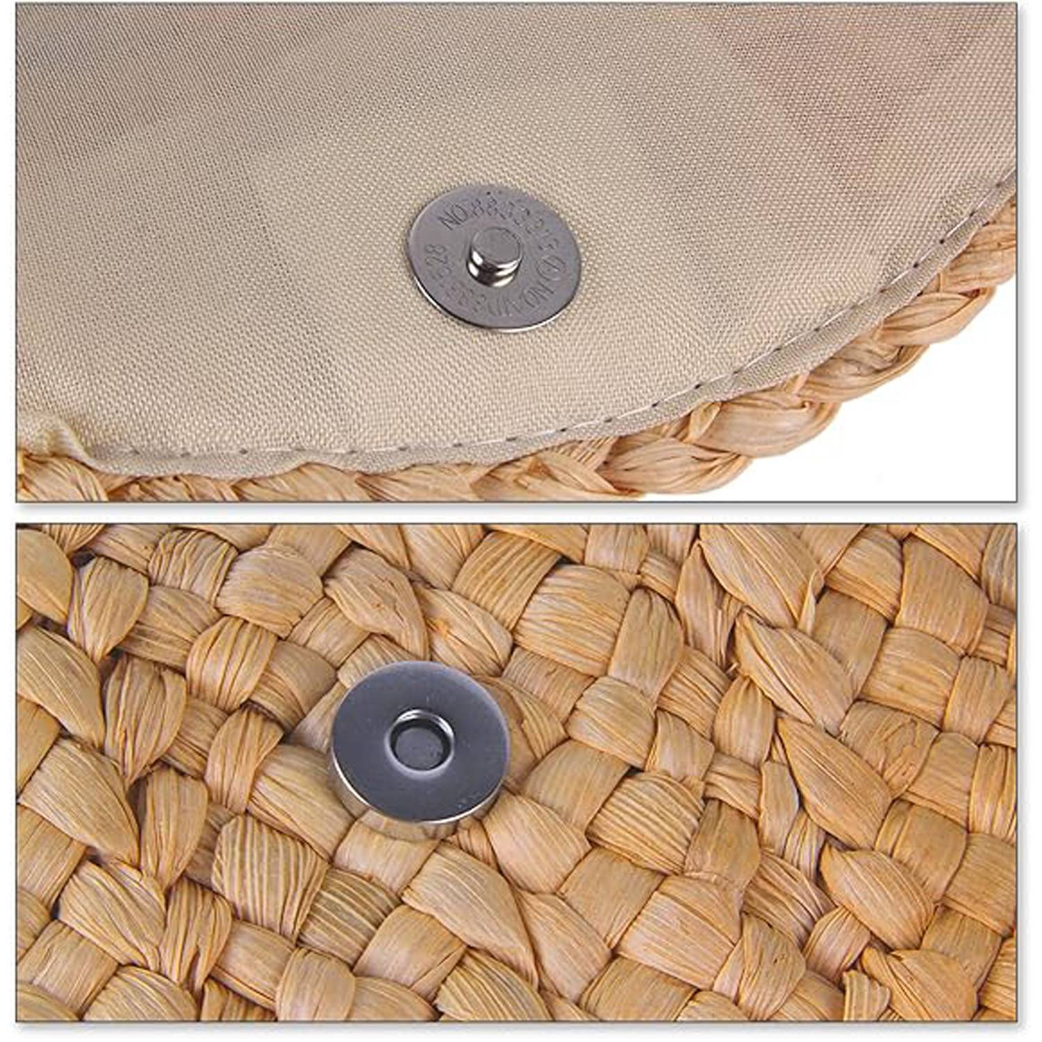 Magnetic Snap Straw Clutch Purse 5