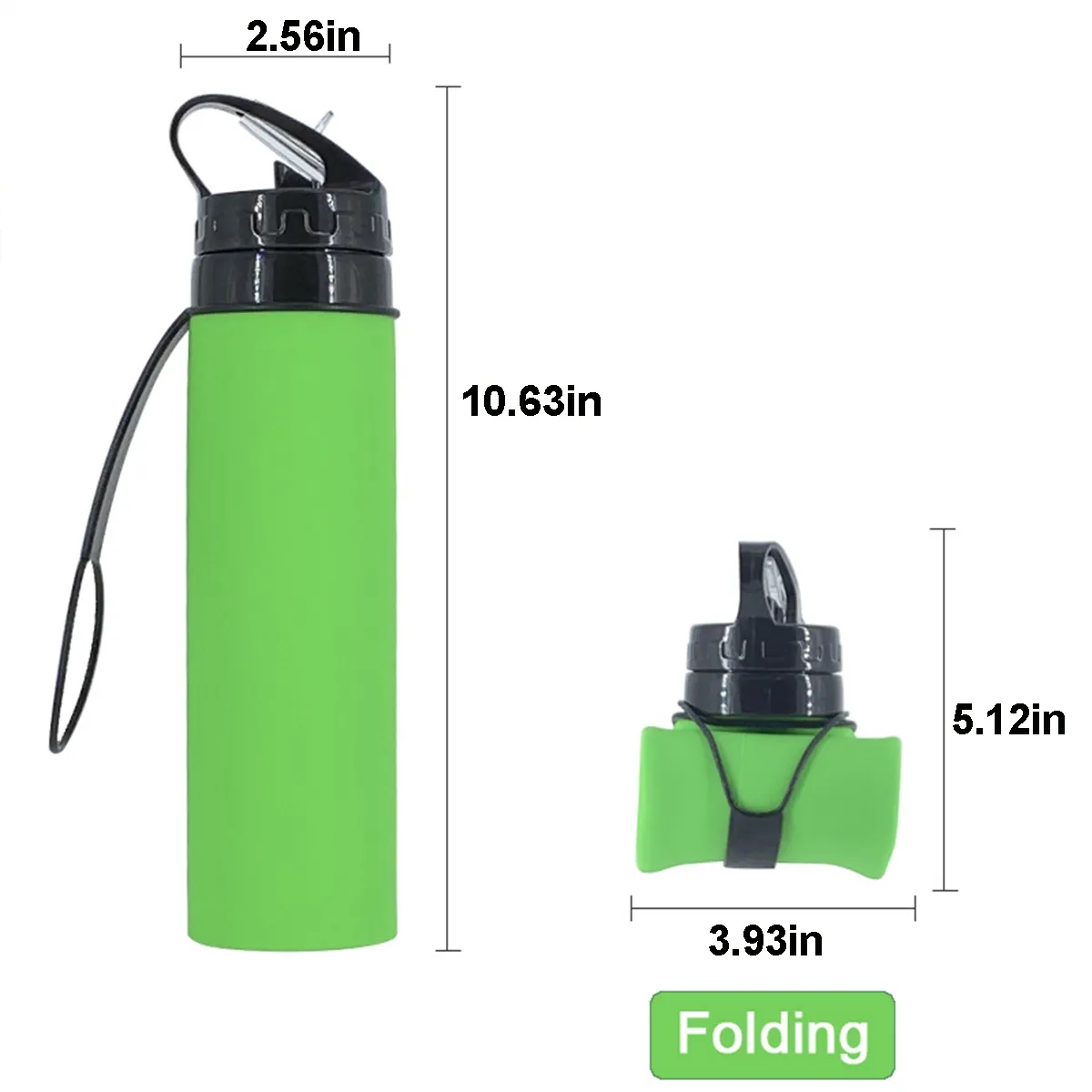 20Oz Silicone Collapsible Cup Folding Sports Water Bottle 5