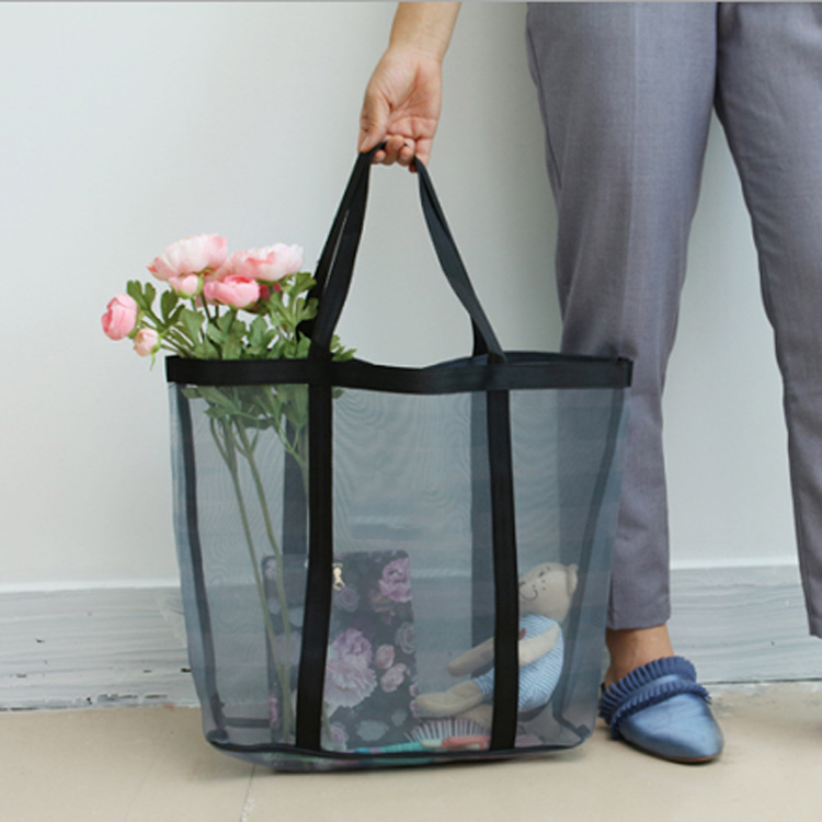 Mesh Shopping Handbag/Beach Bag, custom tote bag with logo imprint 5