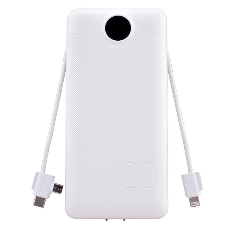 Charge All 20K Power Bank with Integrated Charging Cables and AC Plug 15