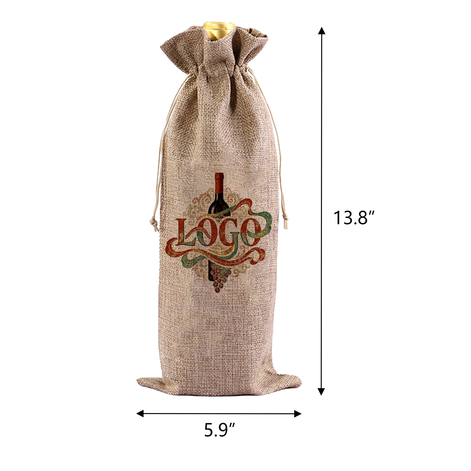 Drawstring Wine Bottle Bag 3