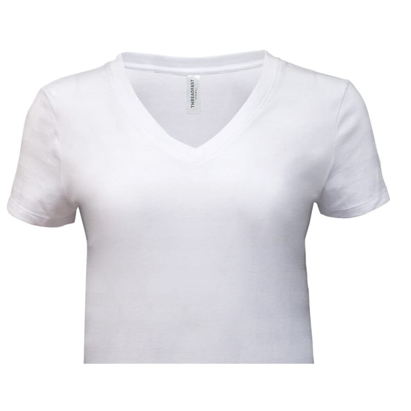 Threadfast Apparel Ladies' Invisible Stripe V-Neck T-Shirt 13