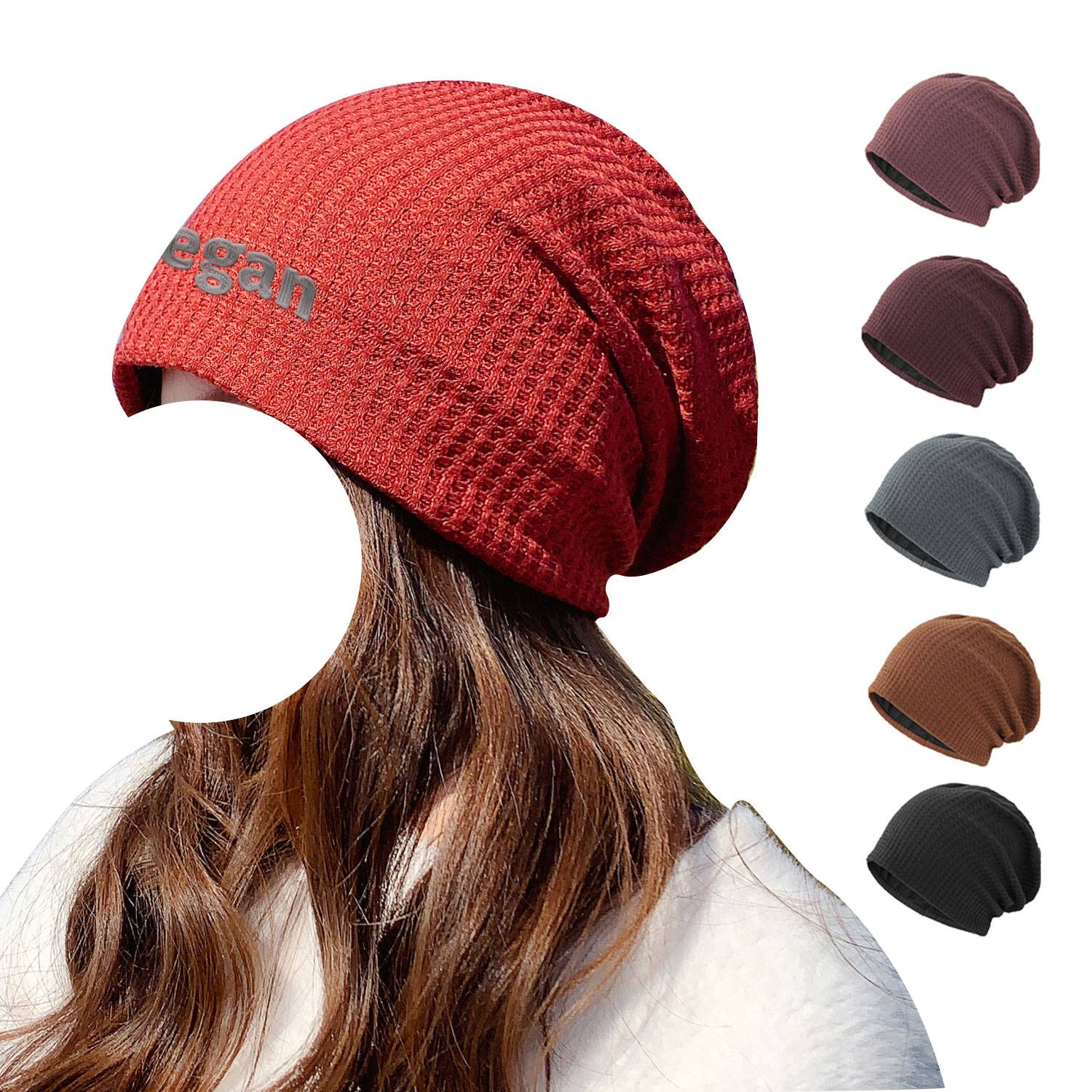 Simple And High-End Double-Layer Knitted Fabric Bean Hat