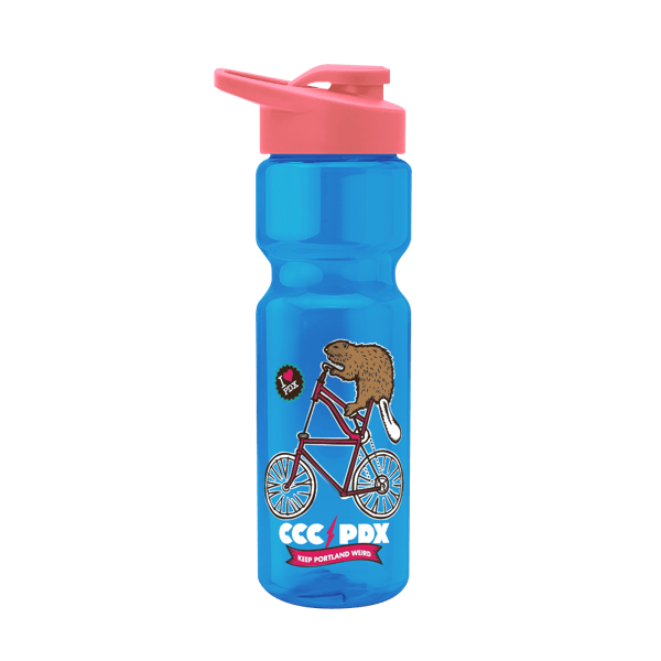 Blazer 28oz Transparent Bike Bottle w/Drink-thru Lid 2384