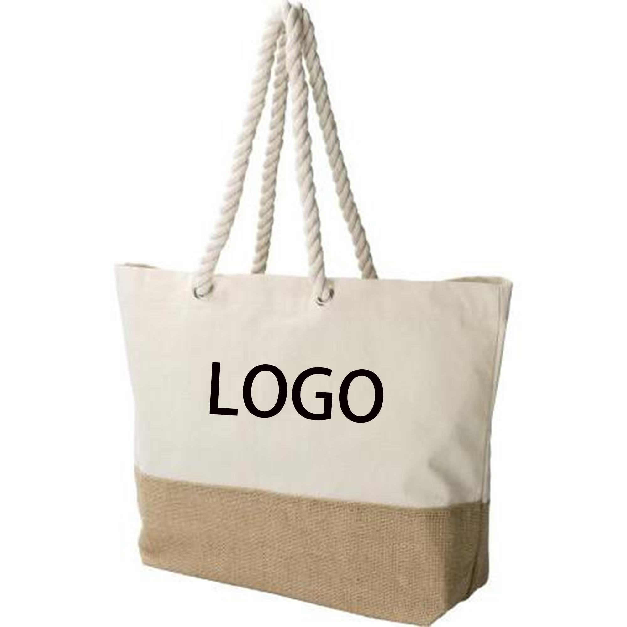 Hand-held Patchwork Style Canvas Bag, custom tote bag with logo imprint 2